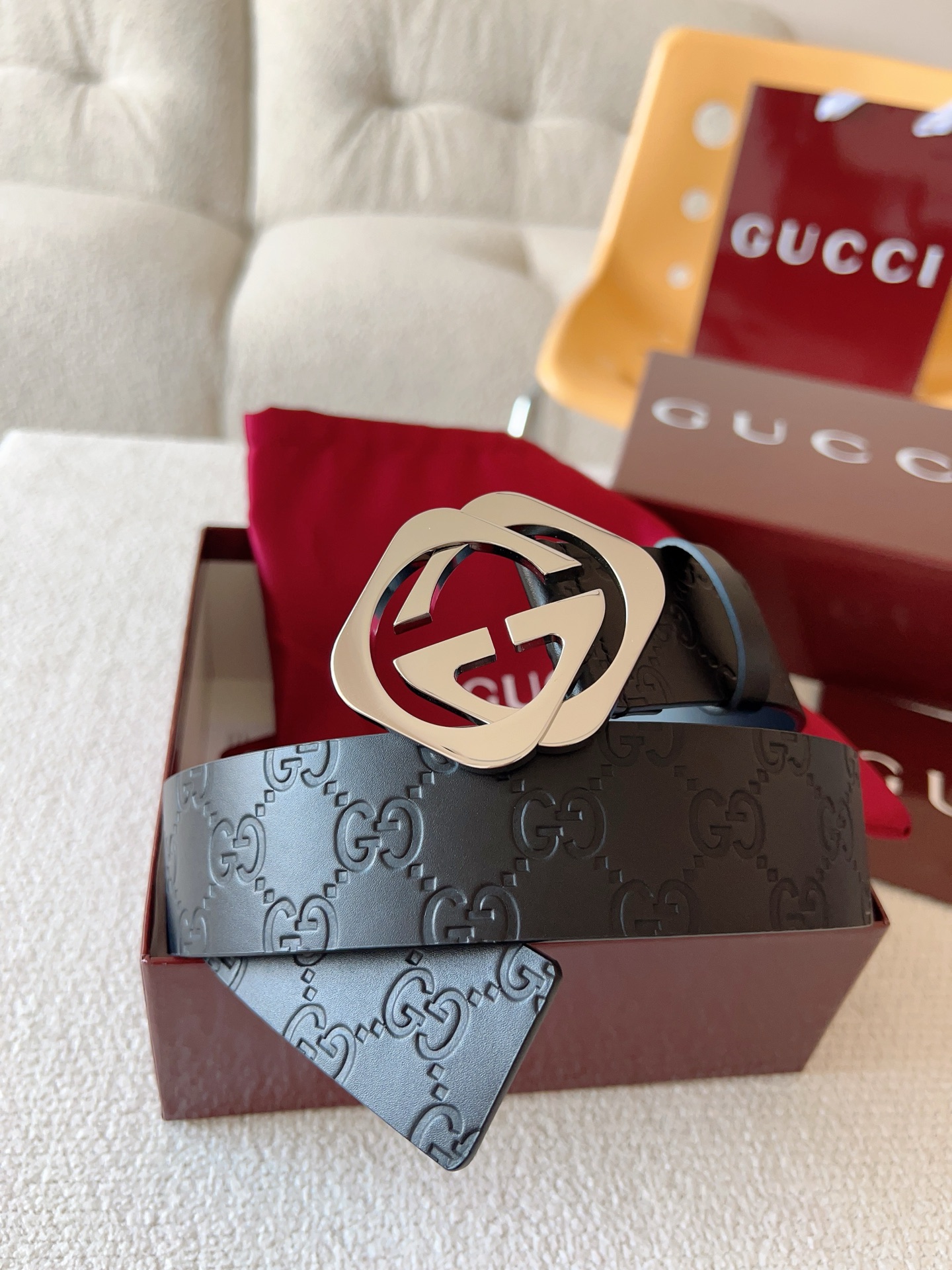 Gucci Leather Belt Top Grain Leather 13514-s-m