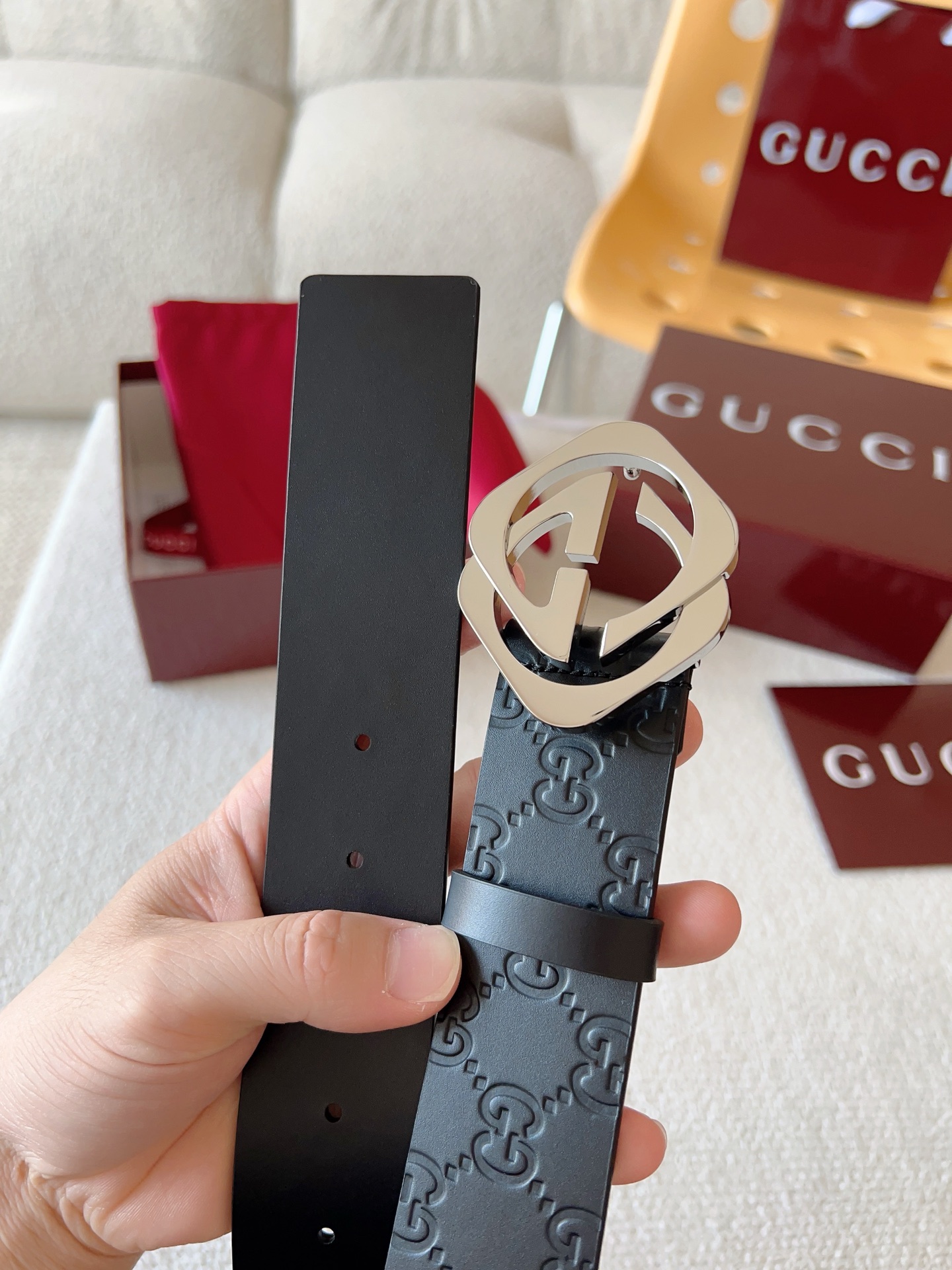 Gucci Leather Belt Top Grain Leather 13514-s-m