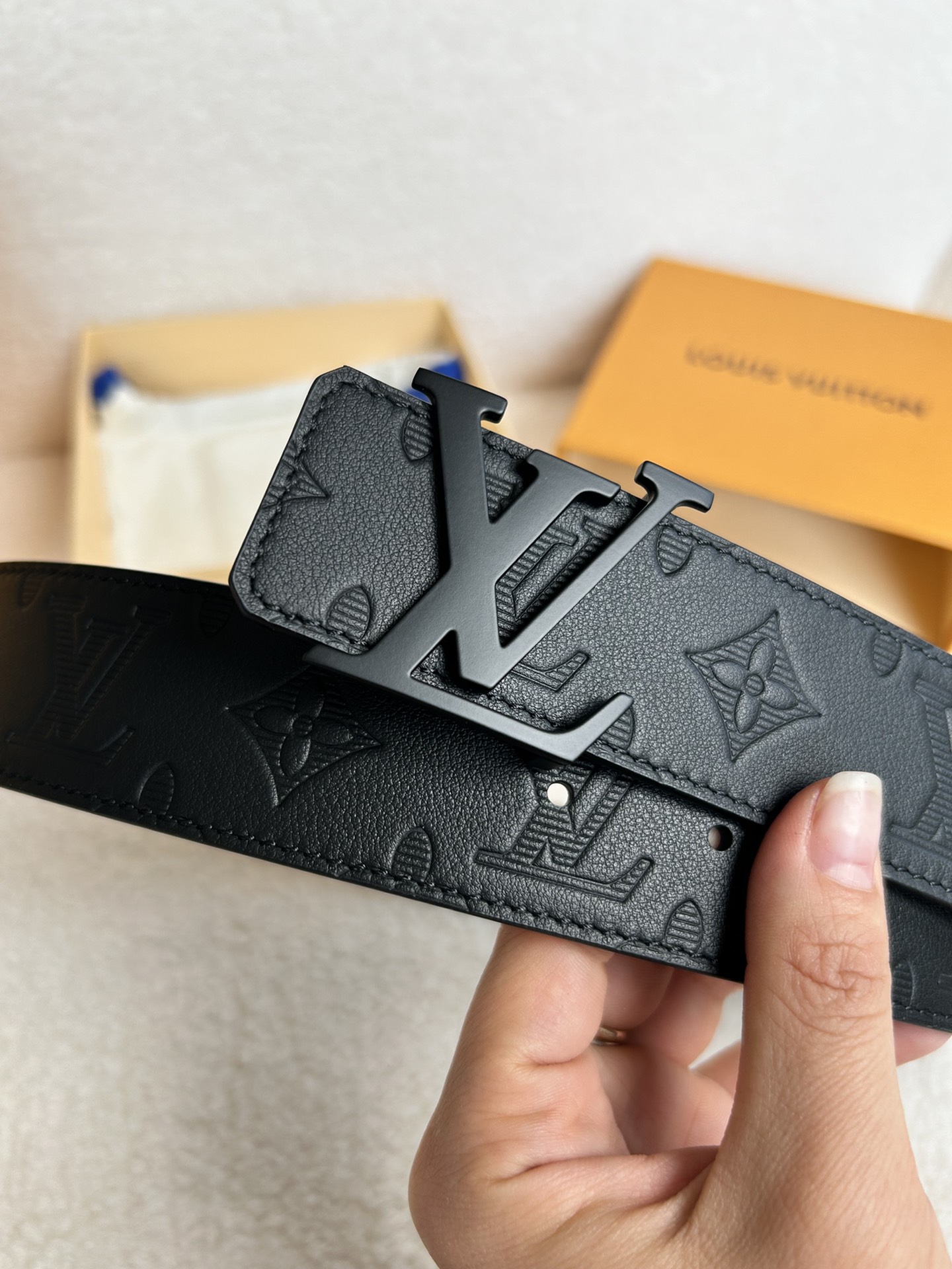 Louis Vuitton Male Basic Belt Cow Leather M-l