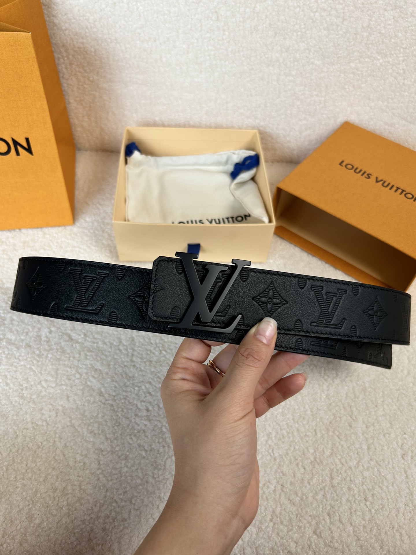 Louis Vuitton Male Basic Belt Cow Leather M-l