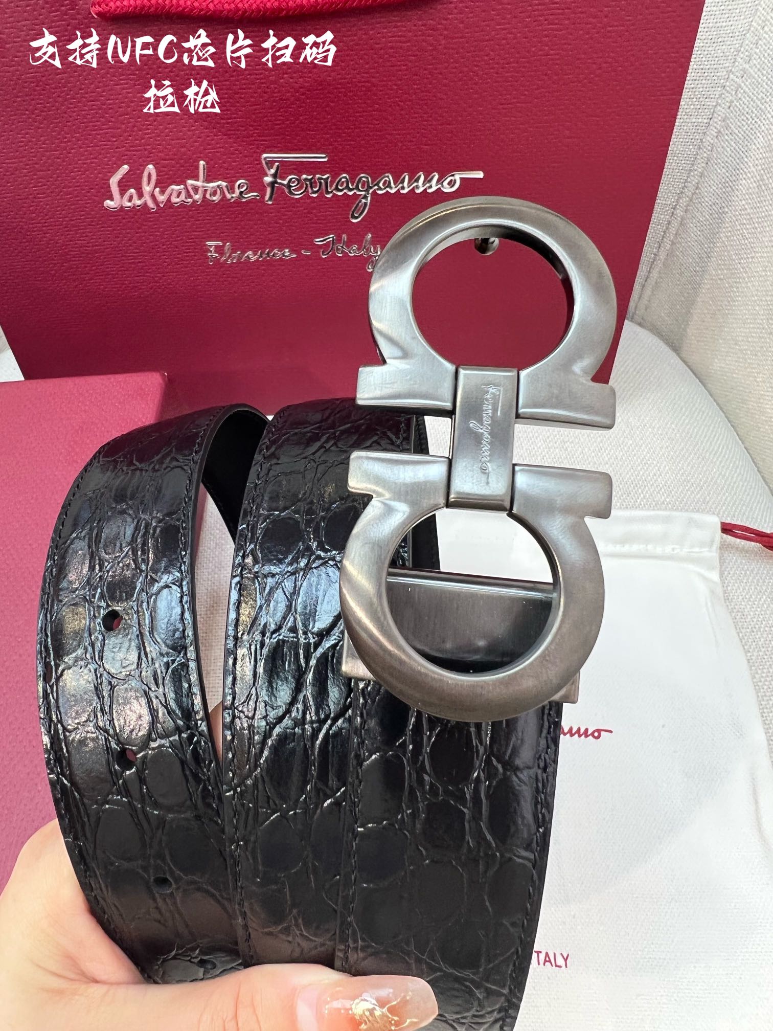 Salvatore Ferragamo Male Leather Belt Cow Leather M