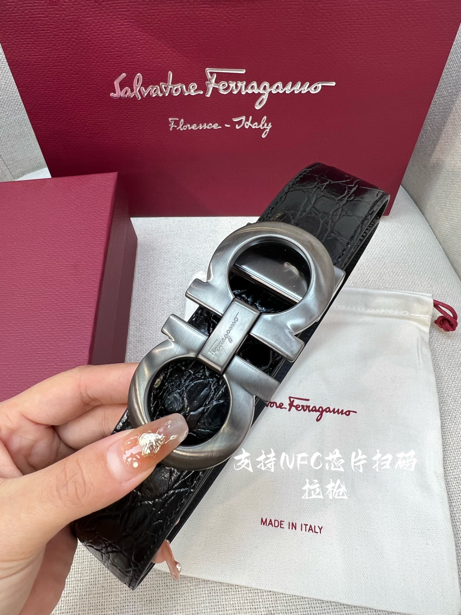 Salvatore Ferragamo Male Leather Belt Cow Leather M