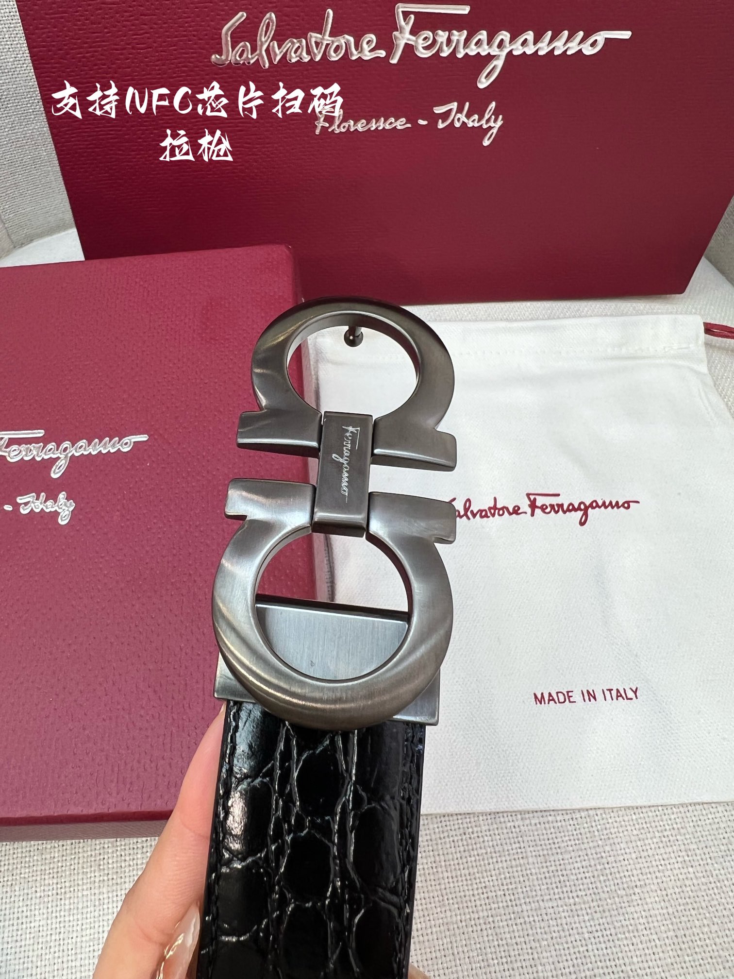 Salvatore Ferragamo Male Leather Belt Cow Leather M