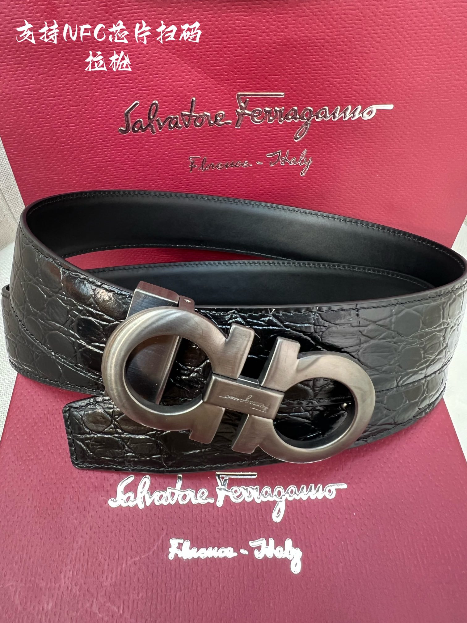 Salvatore Ferragamo Male Leather Belt Cow Leather M