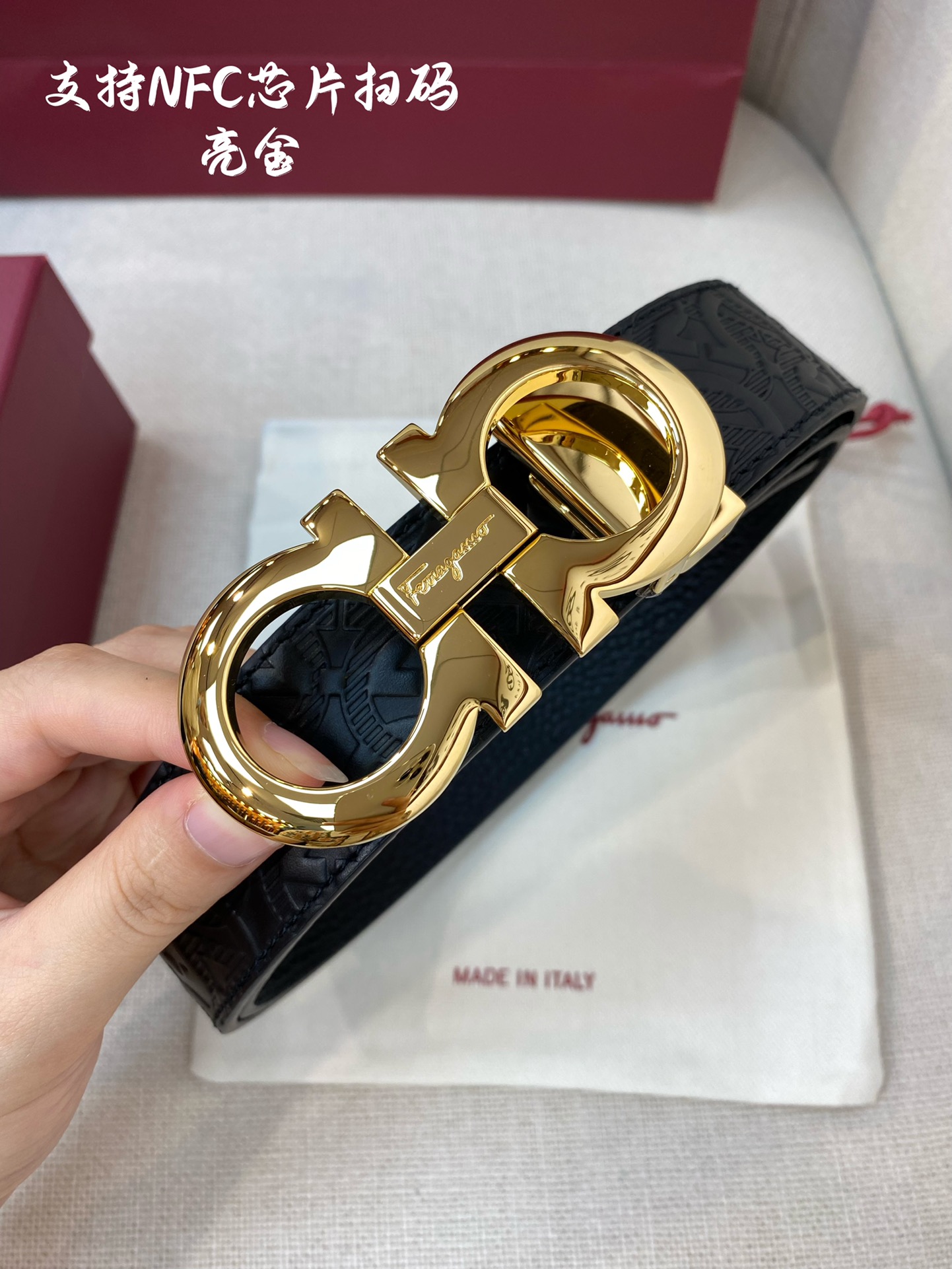 Salvatore Ferragamo Male Leather Belt Cow Leather M