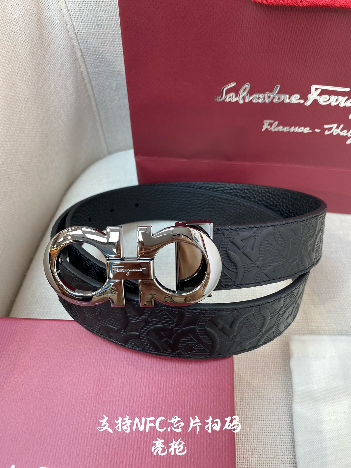 Salvatore Ferragamo Male Leather Belt Cow Leather M