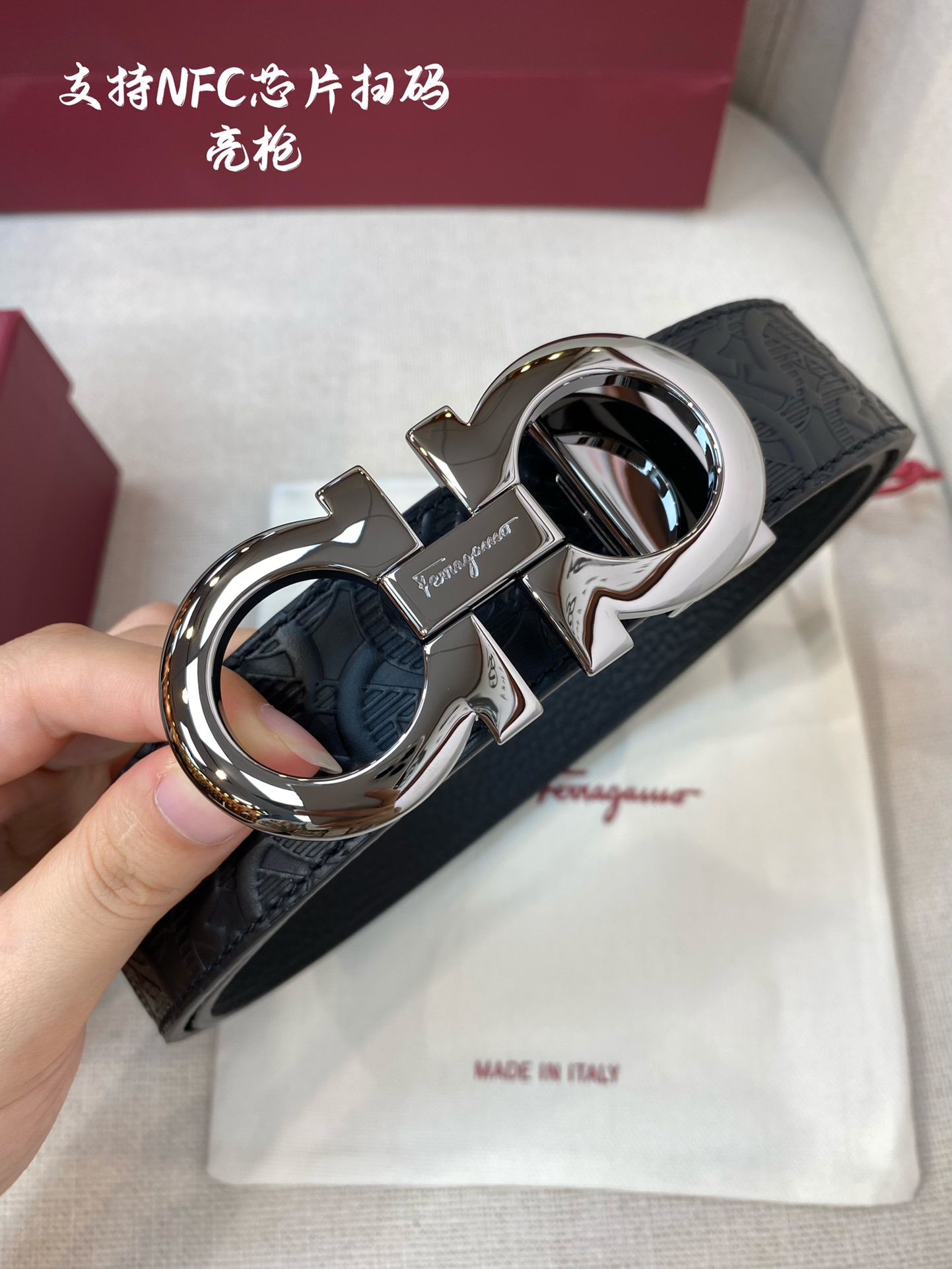 Salvatore Ferragamo Male Leather Belt Cow Leather M