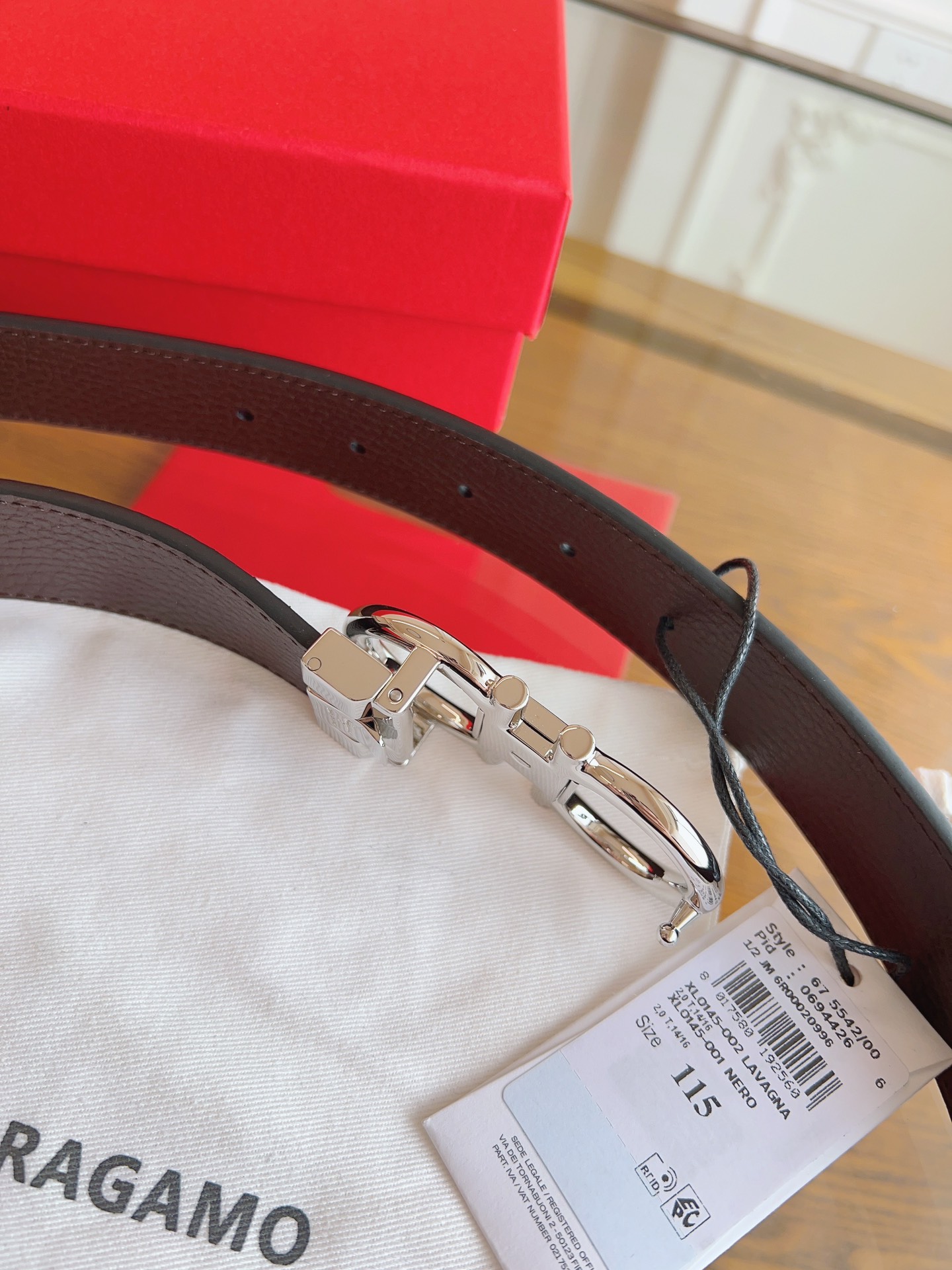 Salvatore Ferragamo Male Leather Belt Top Grain Leather S-m-l