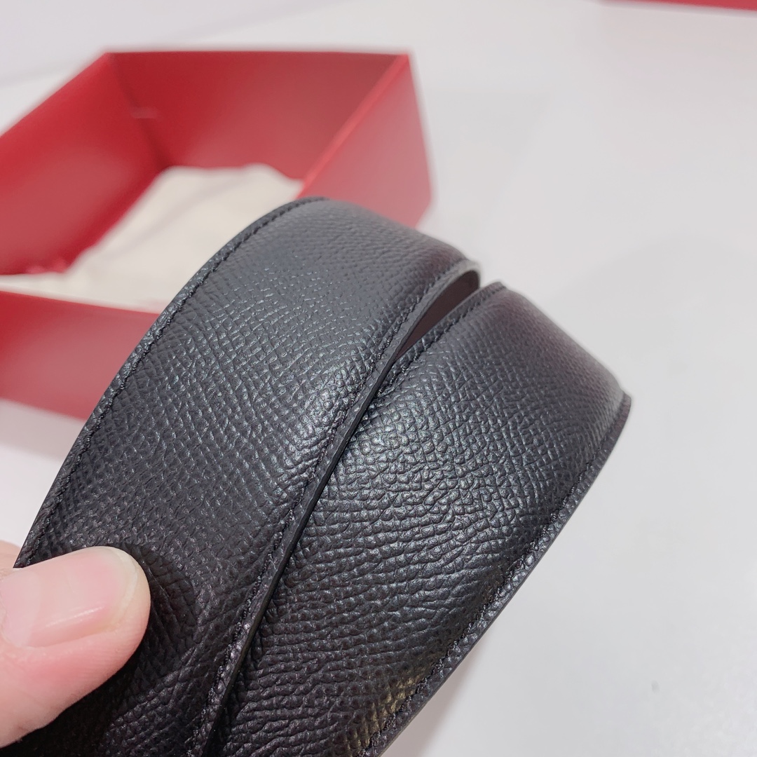 Salvatore Ferragamo Male Leather Belt Top Grain Leather S-m-l