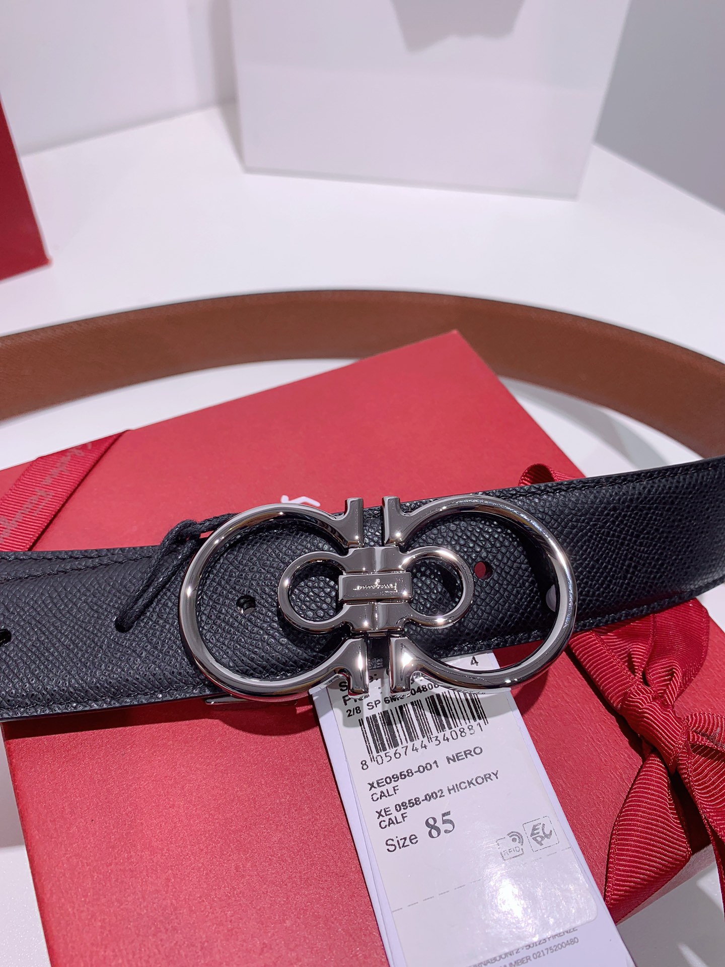 Salvatore Ferragamo Male Leather Belt Top Grain Leather S-m-l