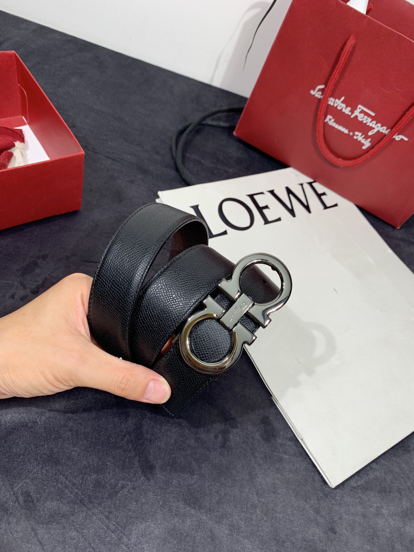 Salvatore Ferragamo Male Leather Belt S-m-l