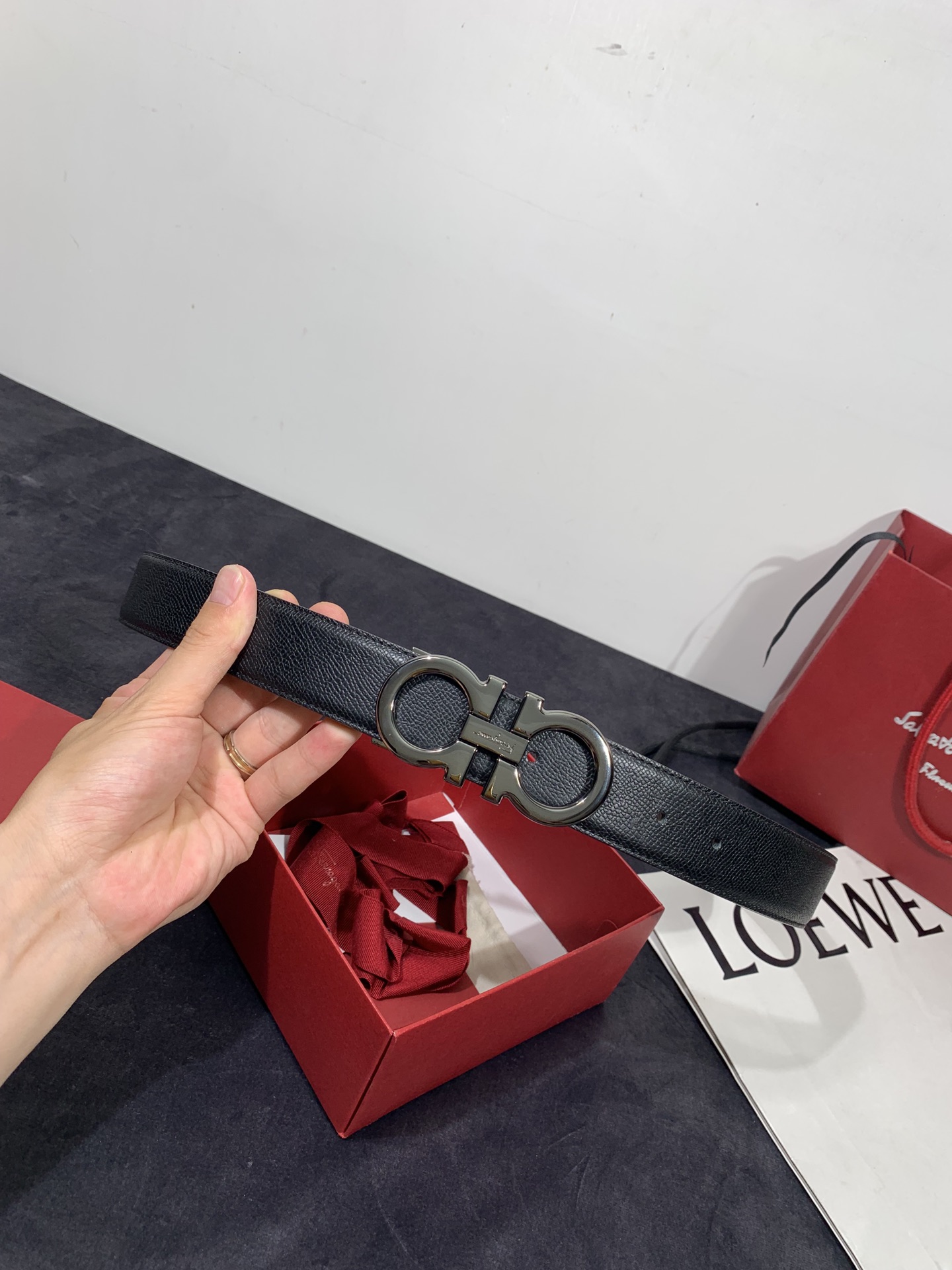 Salvatore Ferragamo Male Leather Belt S-m-l