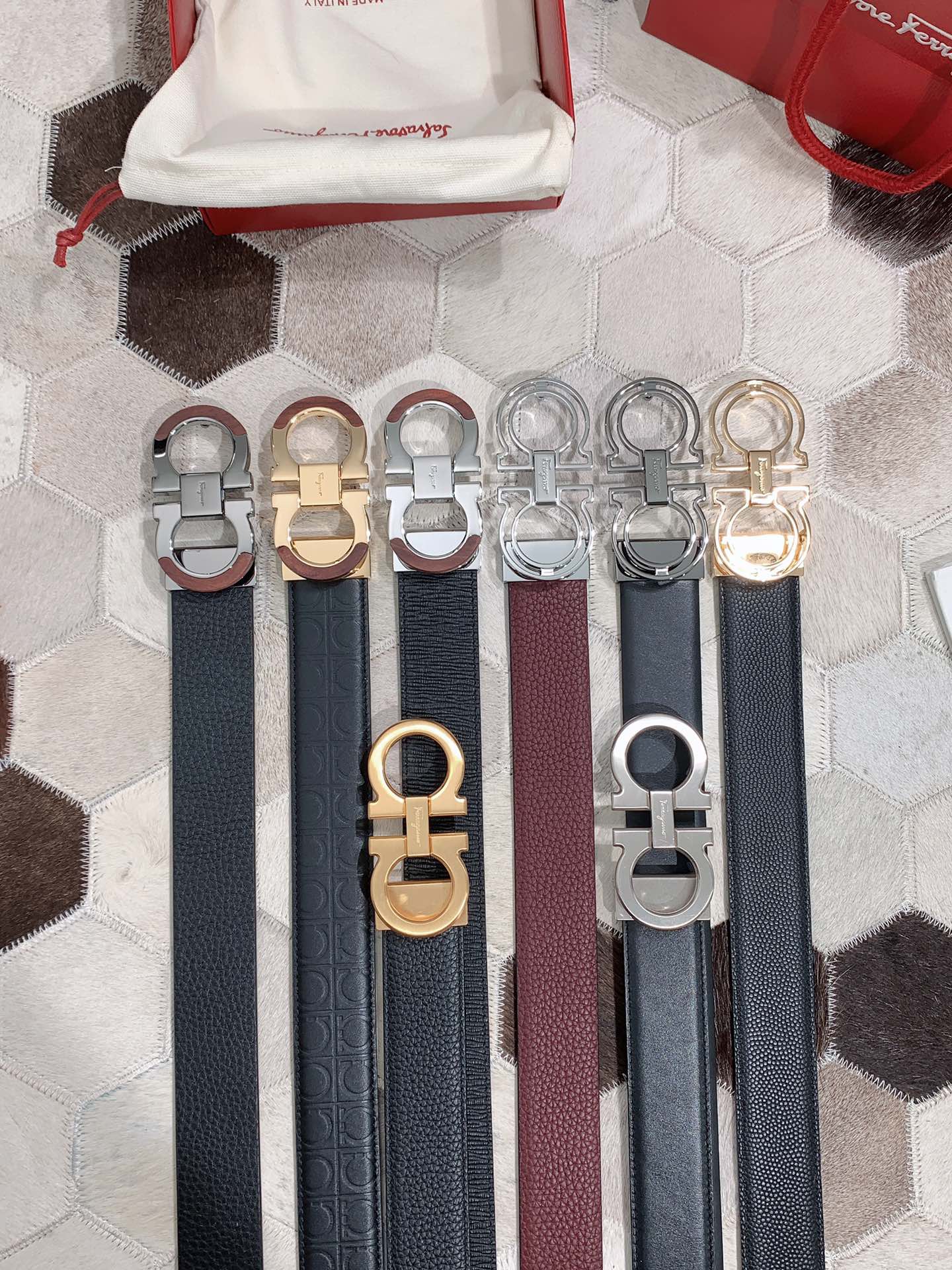 Salvatore Ferragamo Male Leather Belt S-m-l