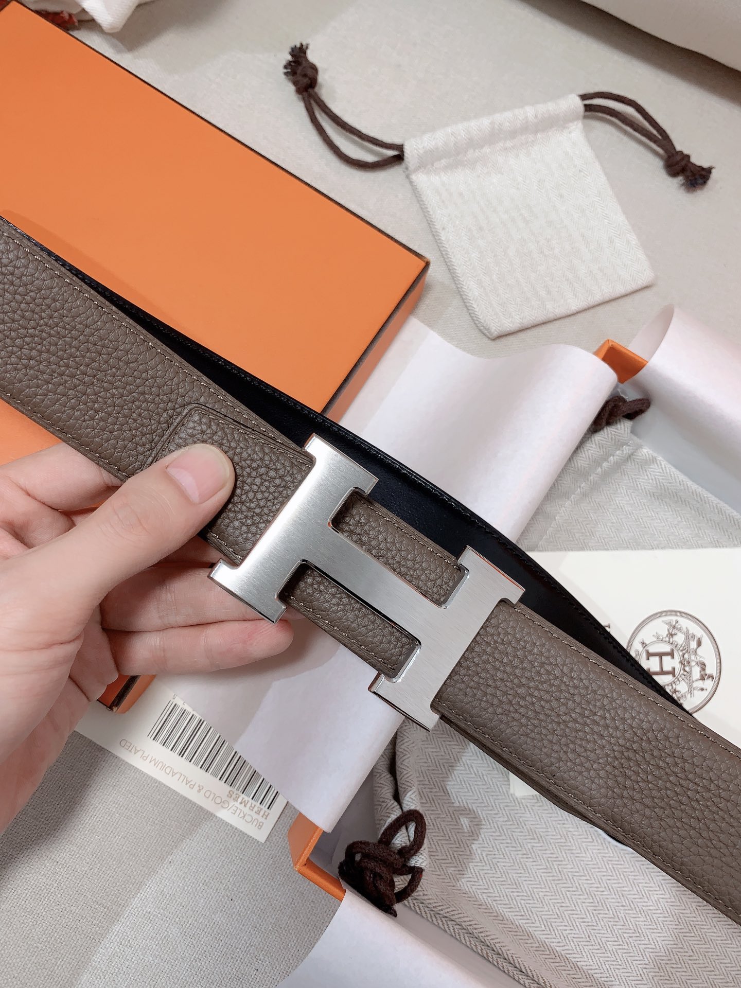 Hermès Male Leather Belt 38mm-s-m