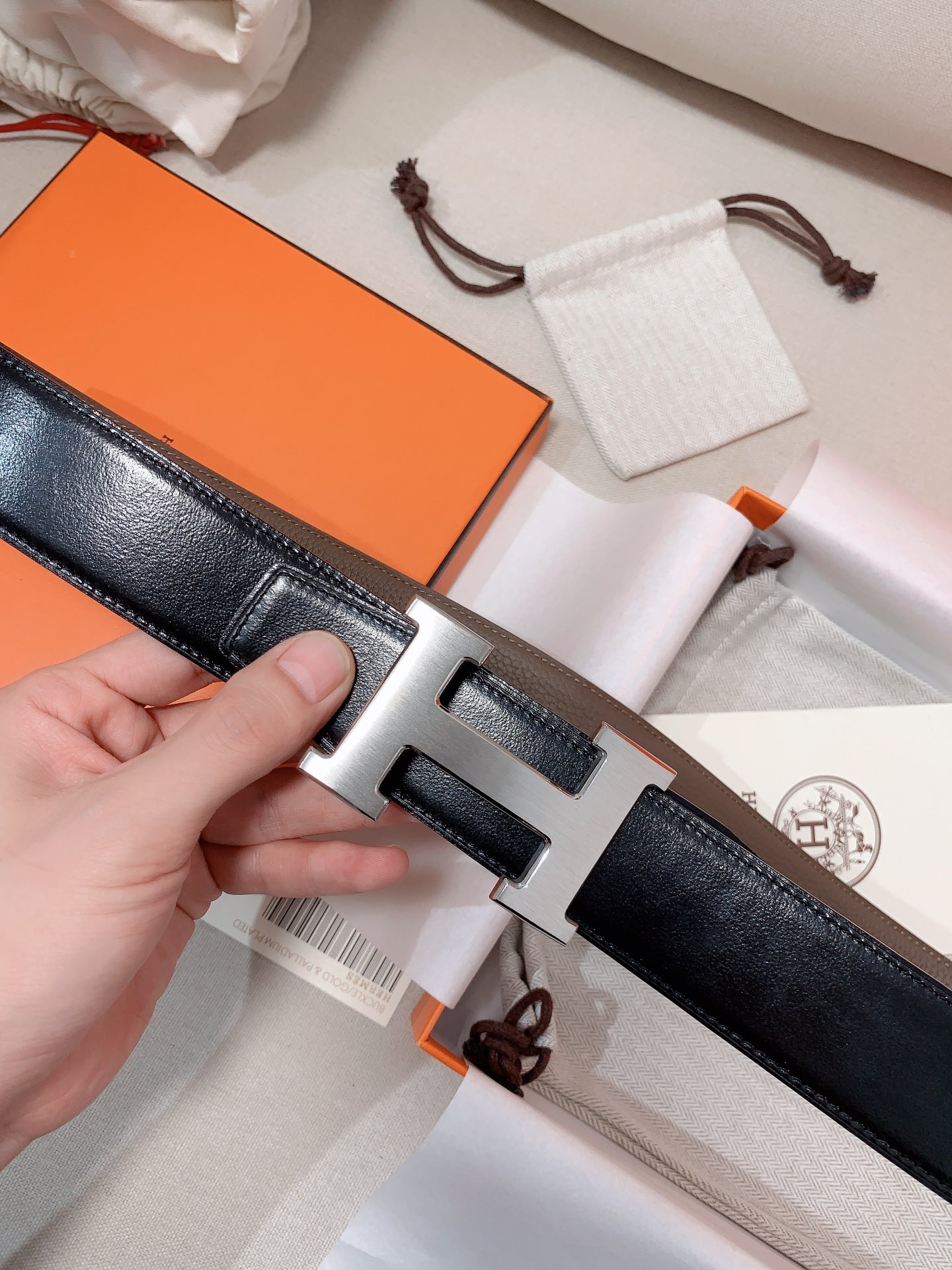 Hermès Male Leather Belt 38mm-s-m