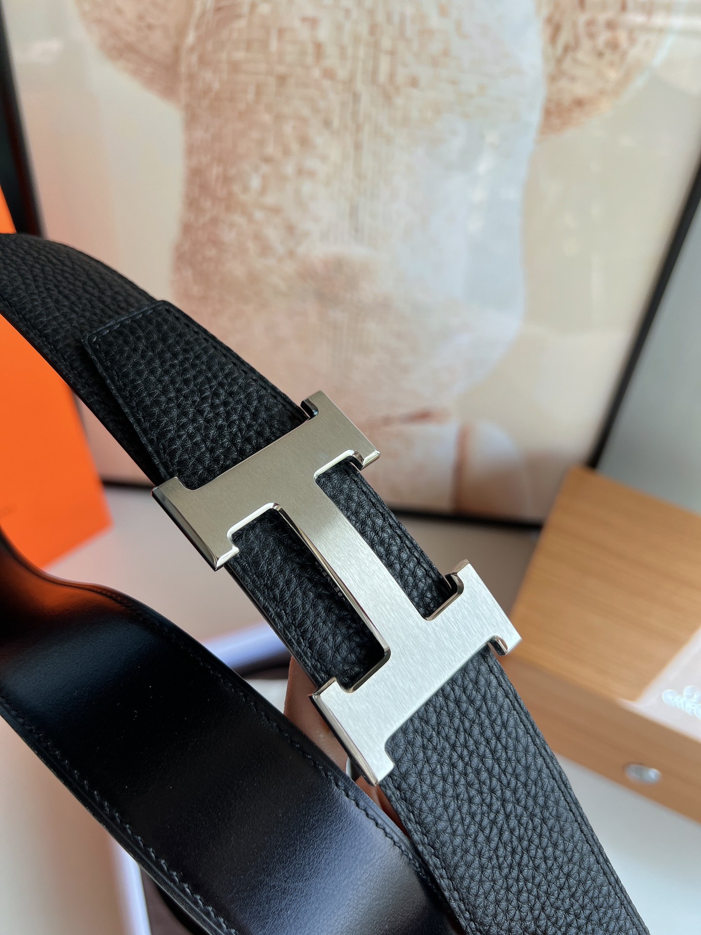 Hermès Male Leather Belt Top Grain Leather S-m