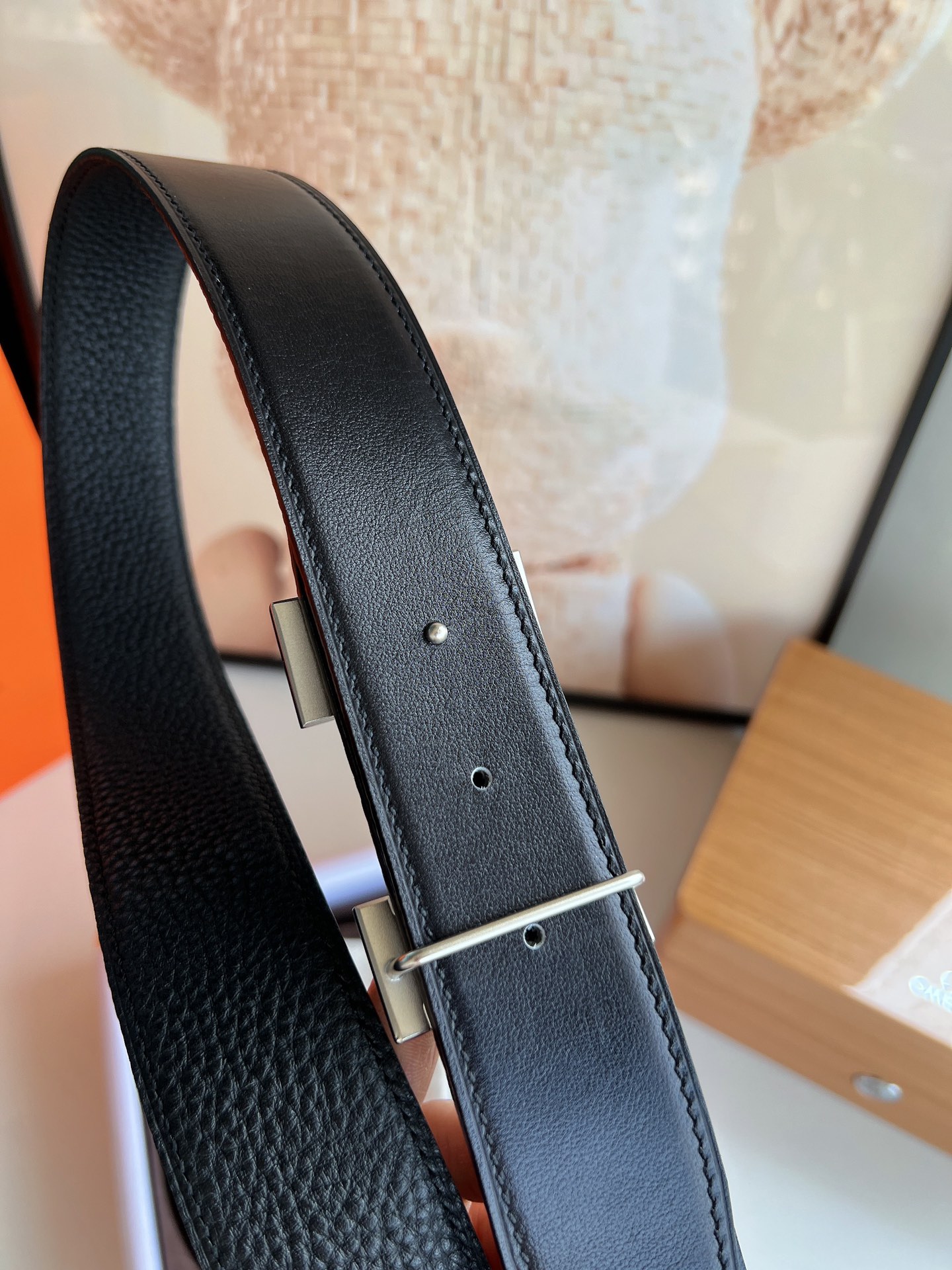 Hermès Male Leather Belt Top Grain Leather S-m