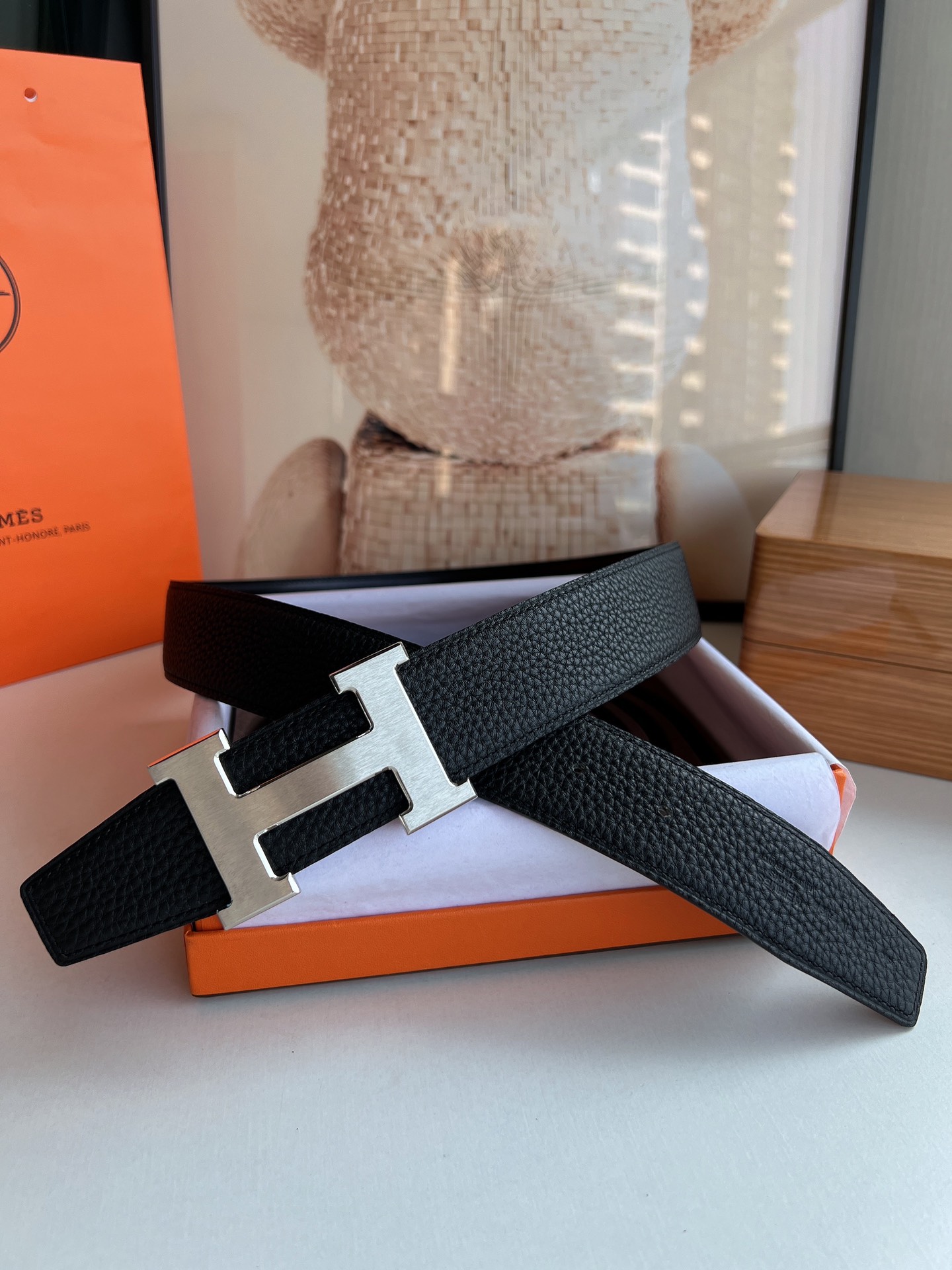 Hermès Male Leather Belt Top Grain Leather S-m