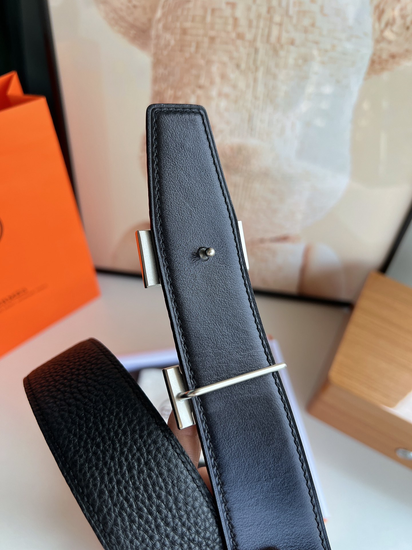 Hermès Male Leather Belt Top Grain Leather S-m