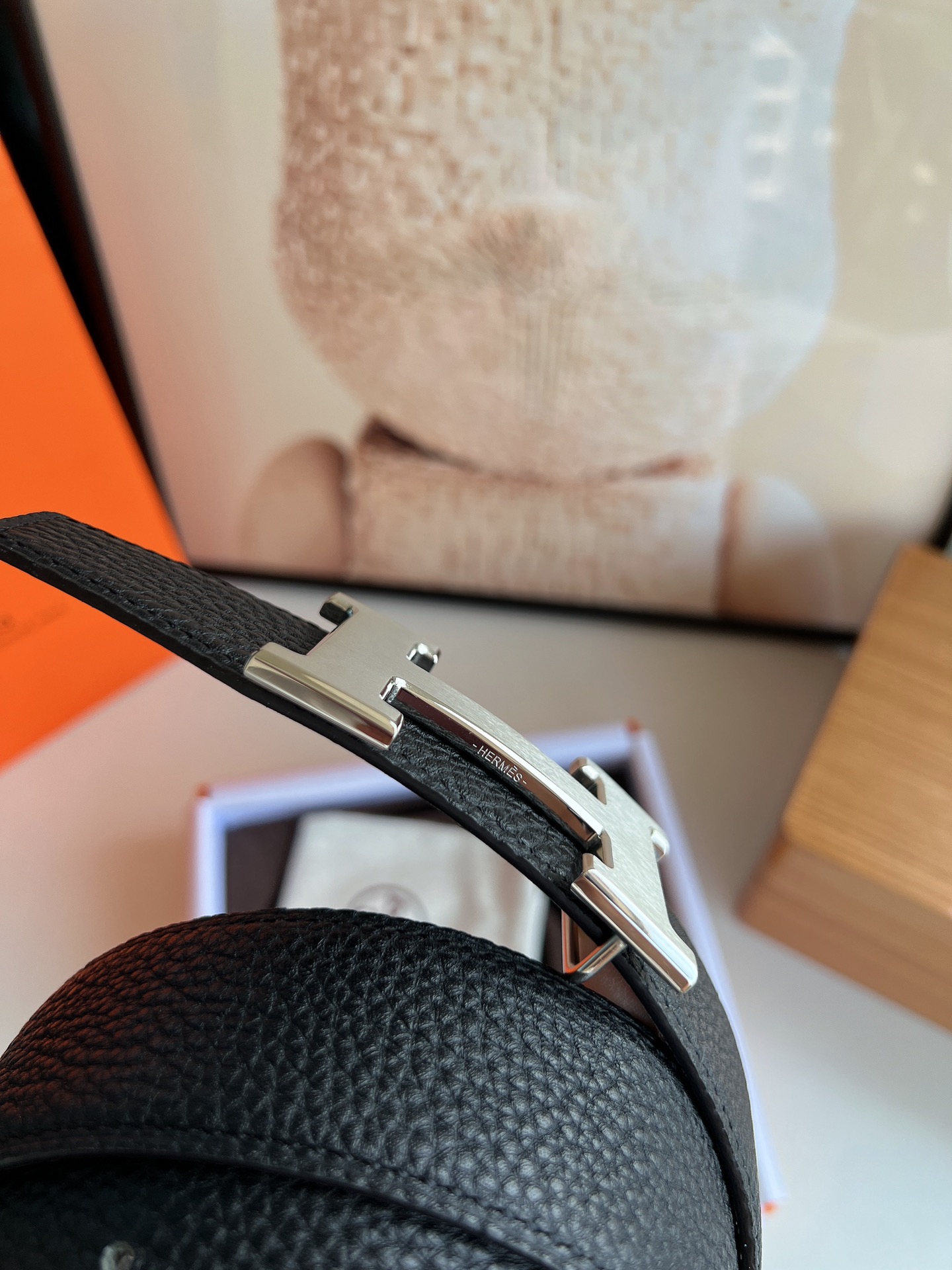 Hermès Male Leather Belt Top Grain Leather S-m