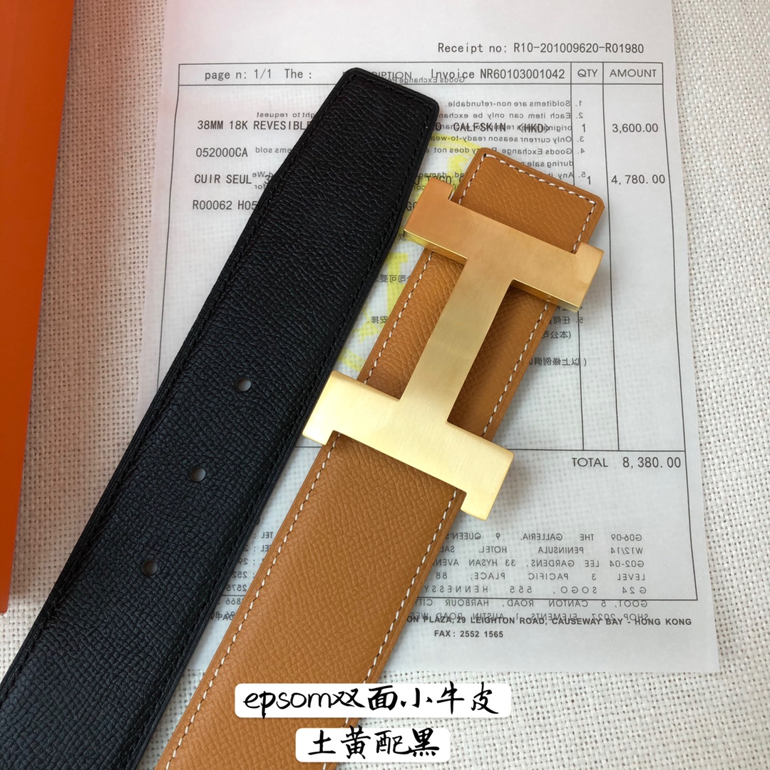 Hermès Male Basic Belt Cow Leather 38mm