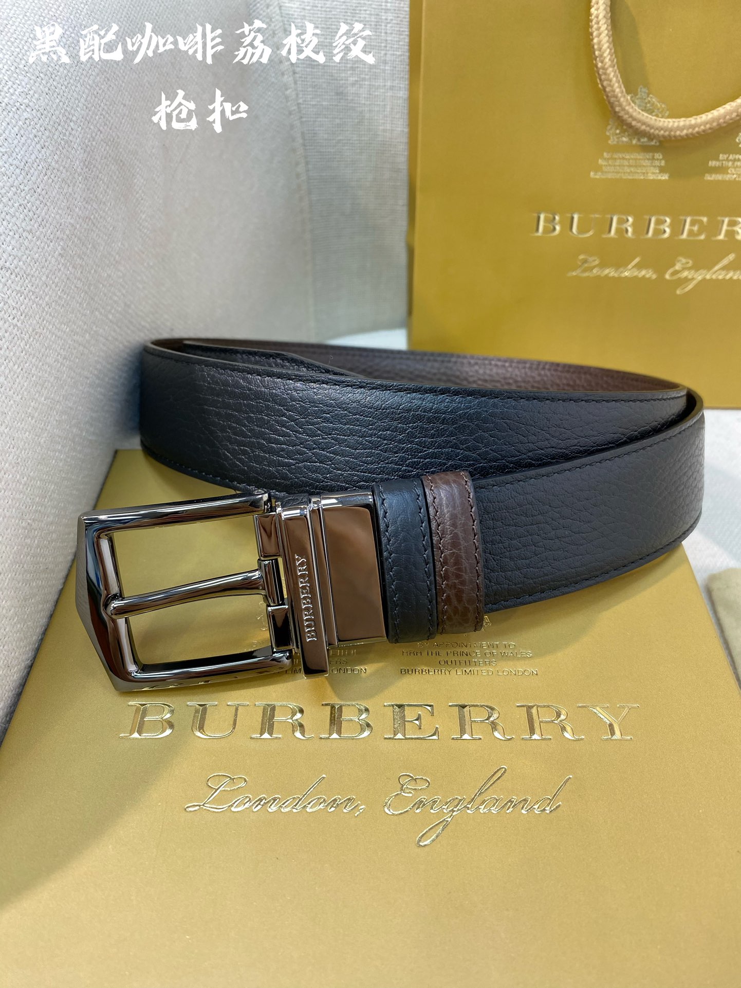Burberry Male Leather Belt Cow Leather M