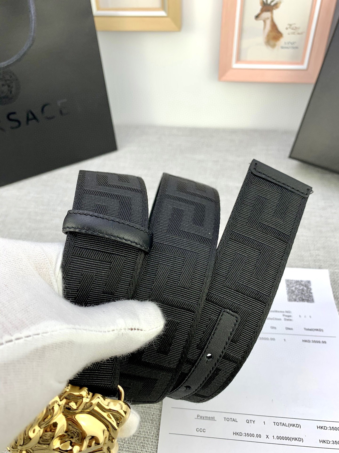 Versace Male Basic Belt Canvas S-m