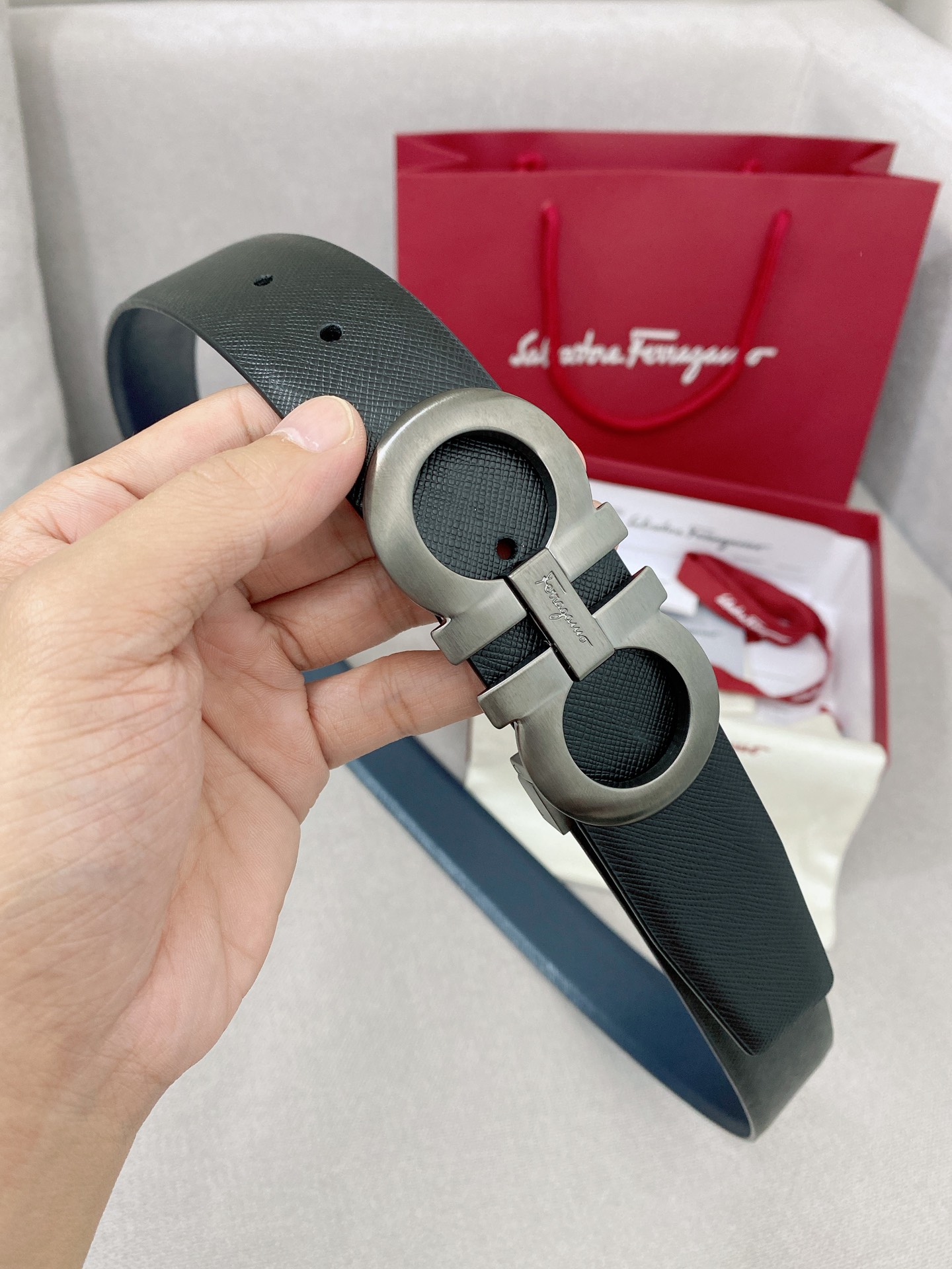 Salvatore Ferragamo Leather Belt Top Grain Leather M