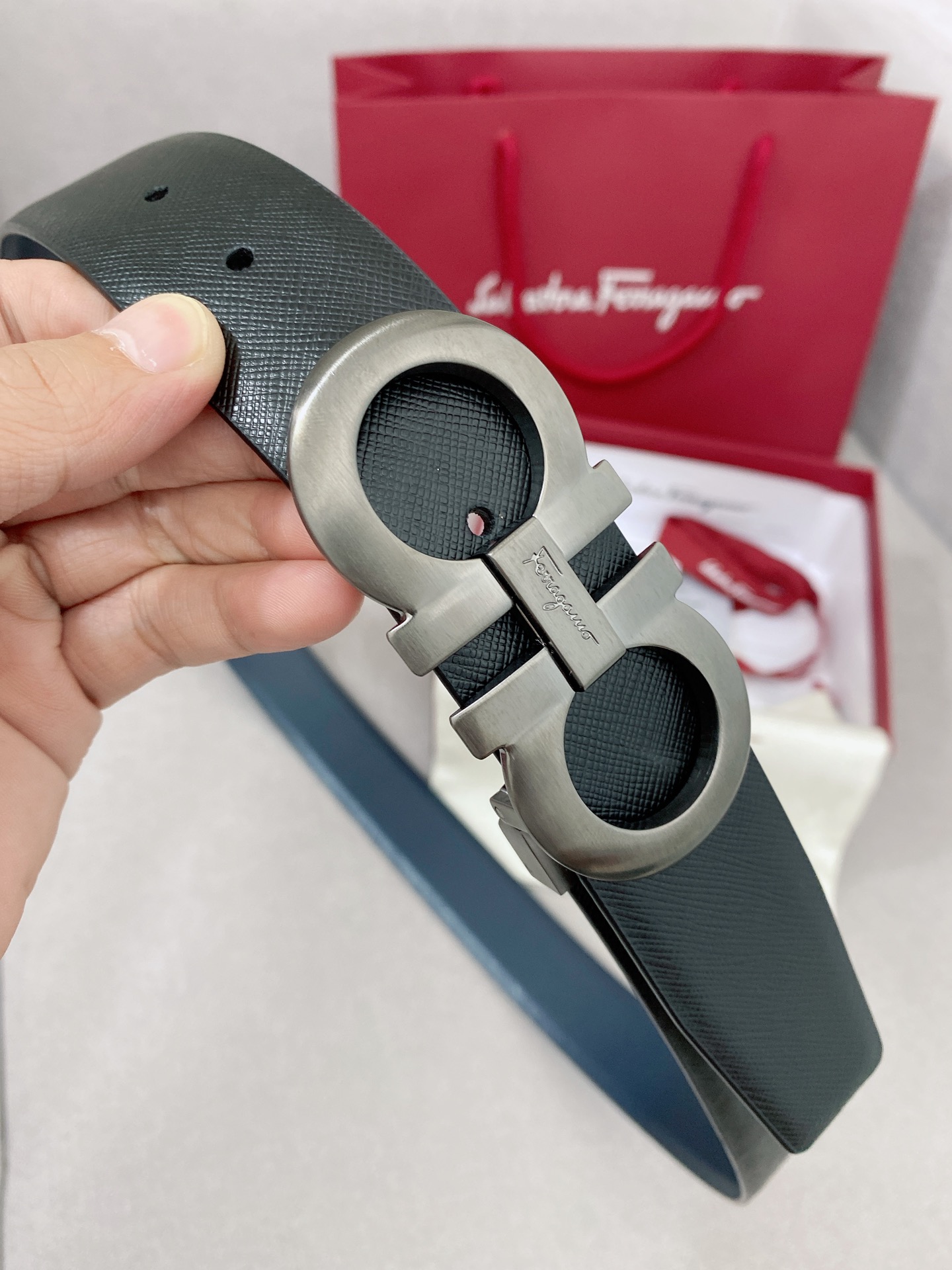 Salvatore Ferragamo Leather Belt Top Grain Leather M