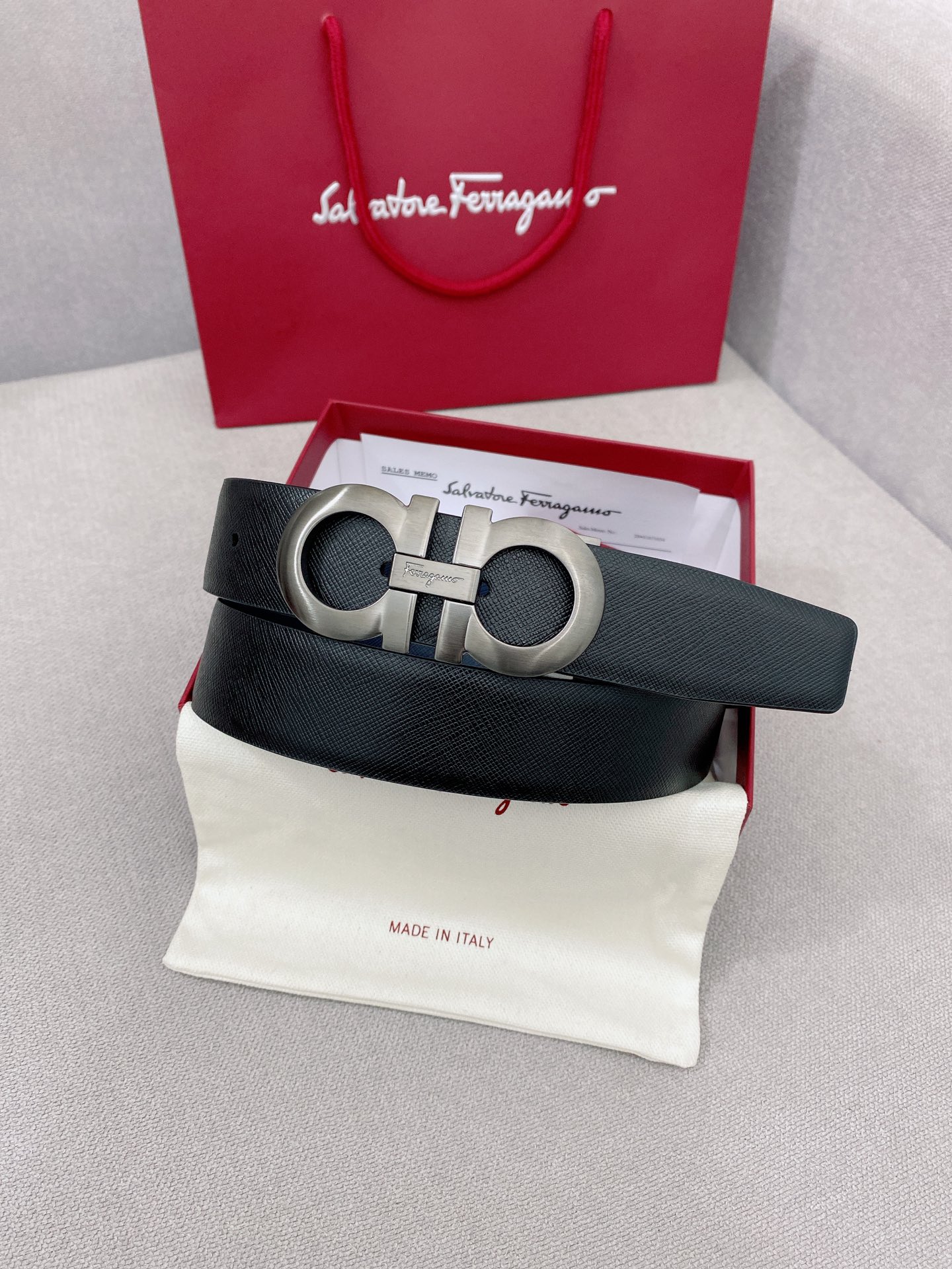 Salvatore Ferragamo Leather Belt Top Grain Leather M
