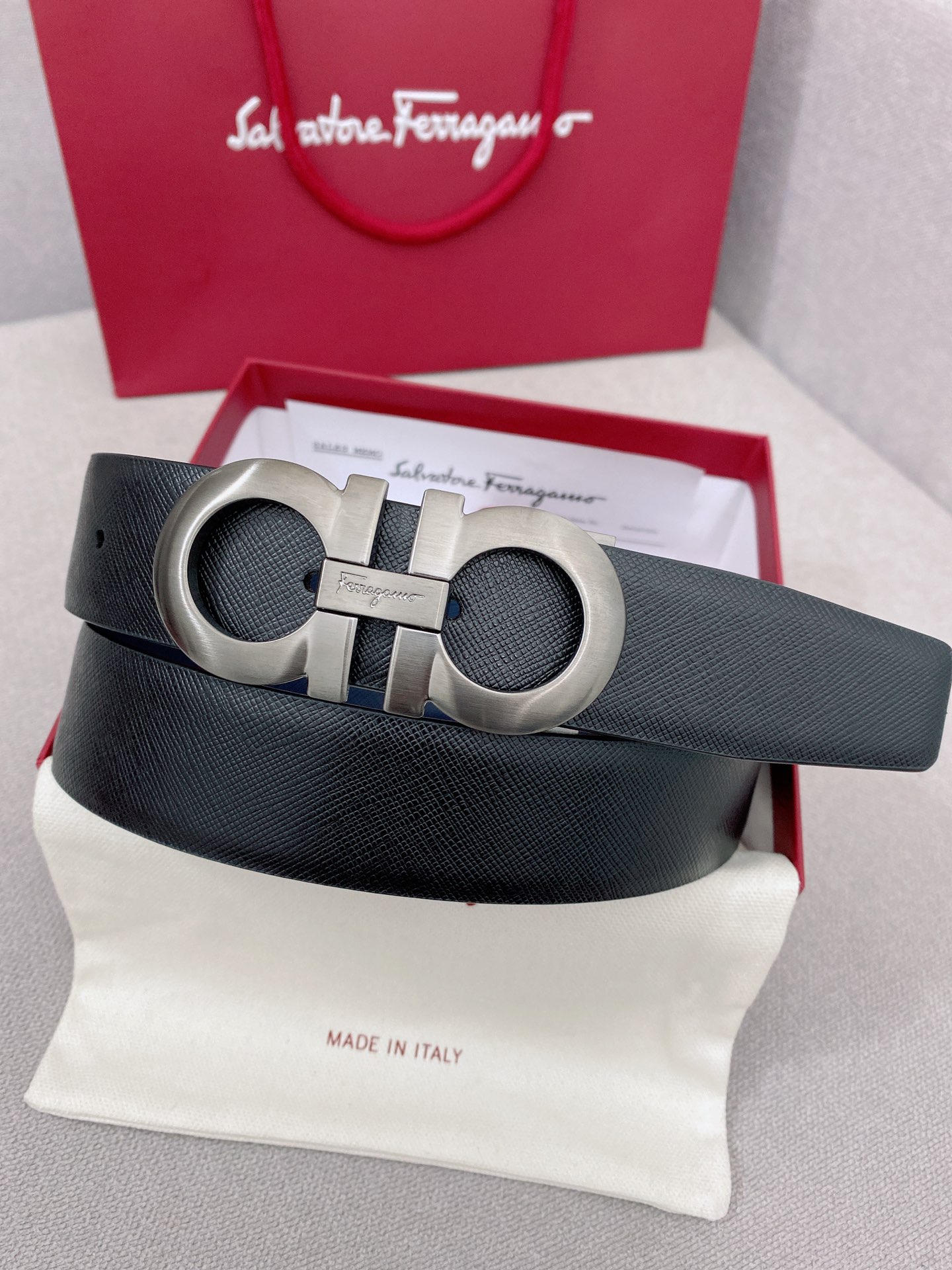 Salvatore Ferragamo Leather Belt Top Grain Leather M