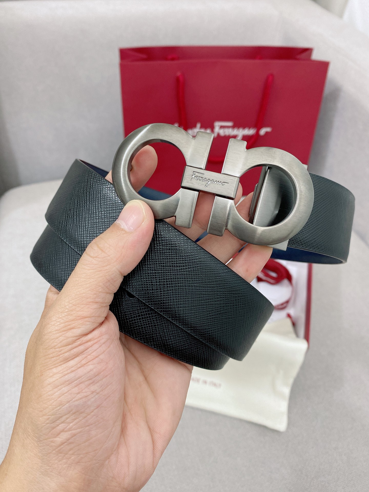 Salvatore Ferragamo Leather Belt Top Grain Leather M