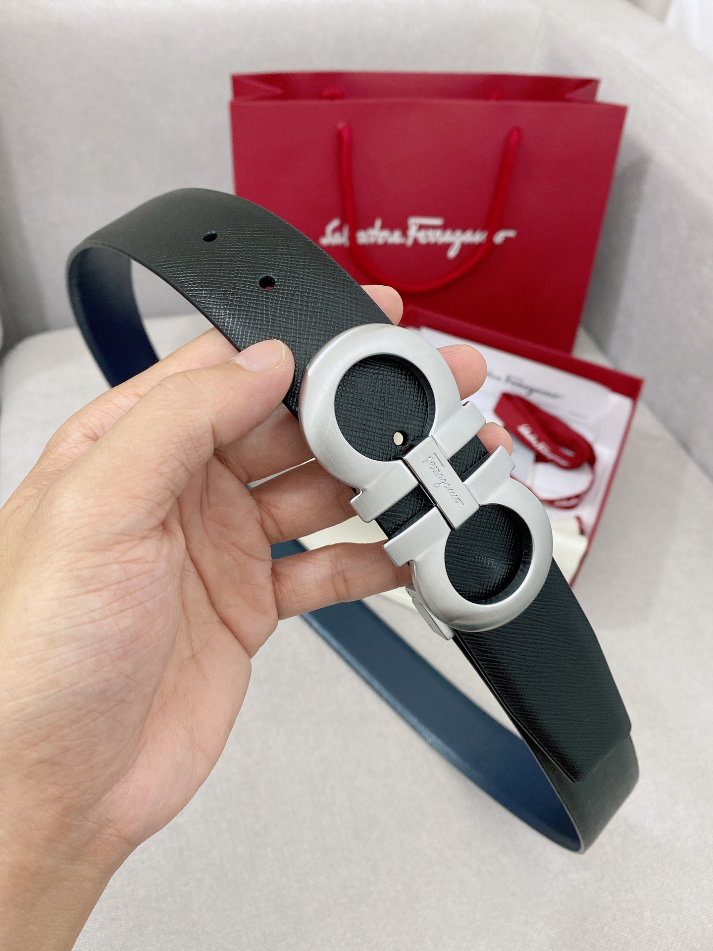 Salvatore Ferragamo Leather Belt Top Grain Leather M