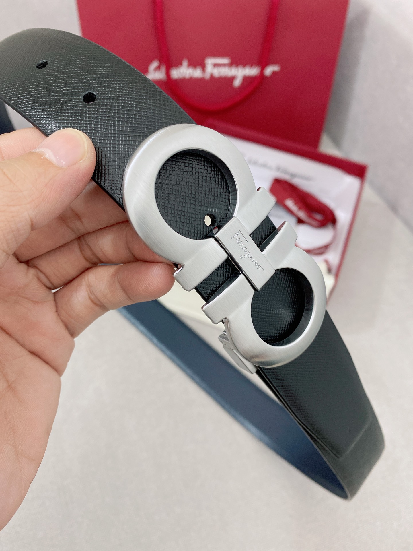 Salvatore Ferragamo Leather Belt Top Grain Leather M