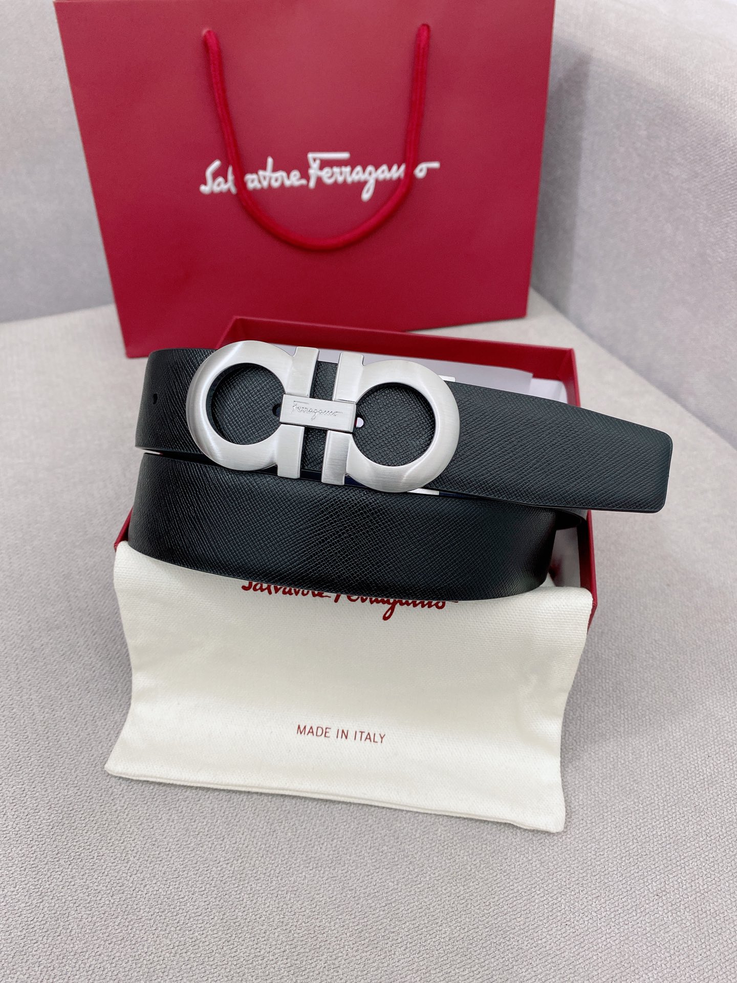 Salvatore Ferragamo Leather Belt Top Grain Leather M