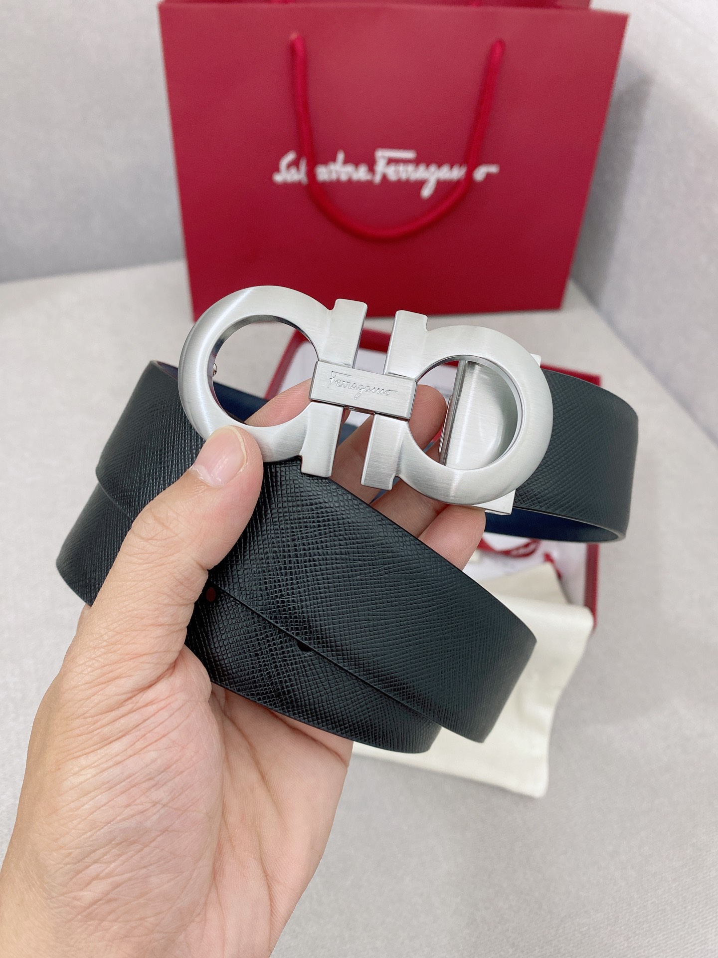 Salvatore Ferragamo Leather Belt Top Grain Leather M