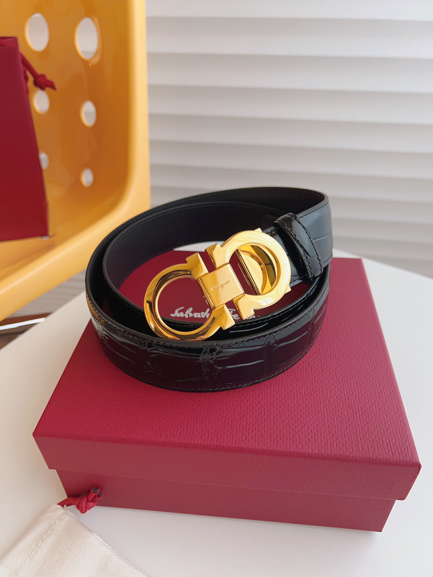 Salvatore Ferragamo Male Leather Belt Cow Leather M