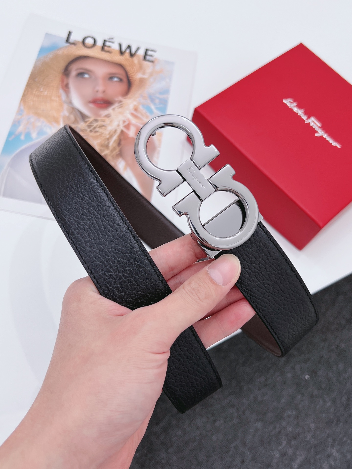 Salvatore Ferragamo Male Leather Belt Cow Leather M