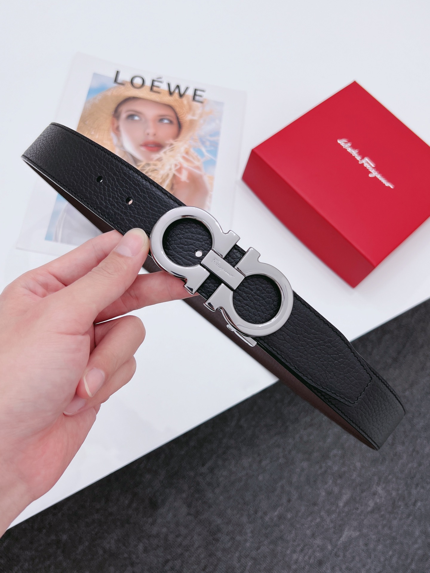 Salvatore Ferragamo Male Leather Belt Cow Leather M