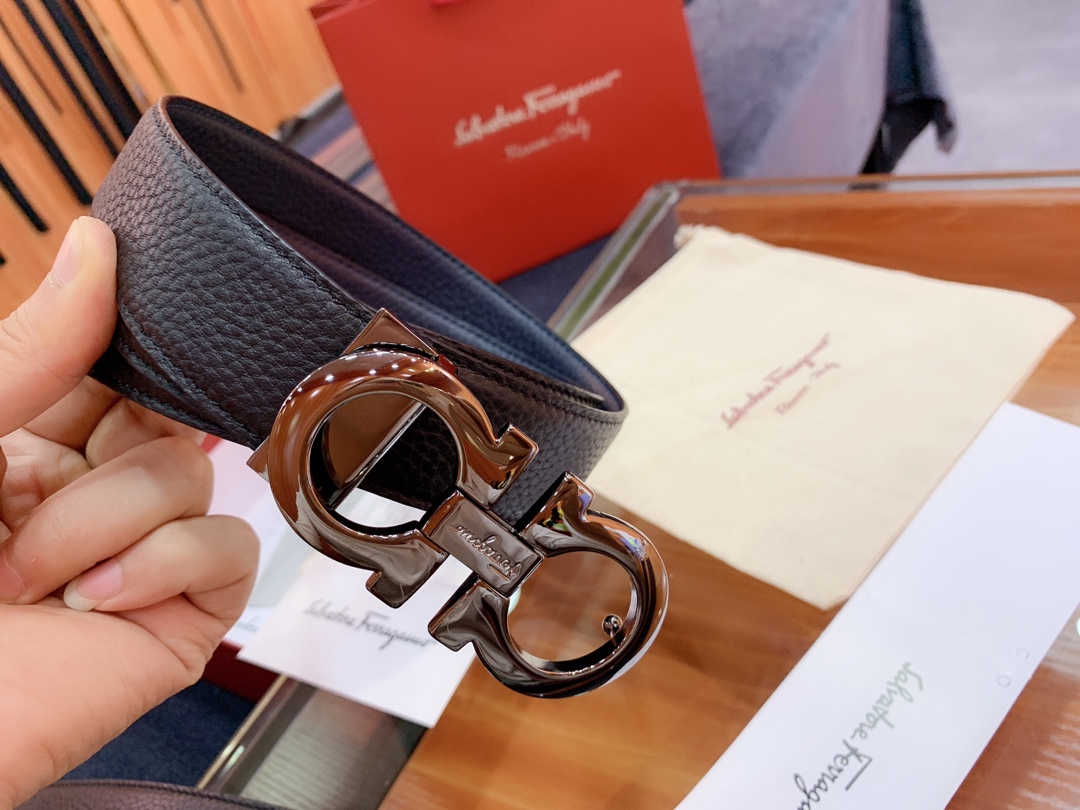 Salvatore Ferragamo Male Leather Belt Cow Leather M