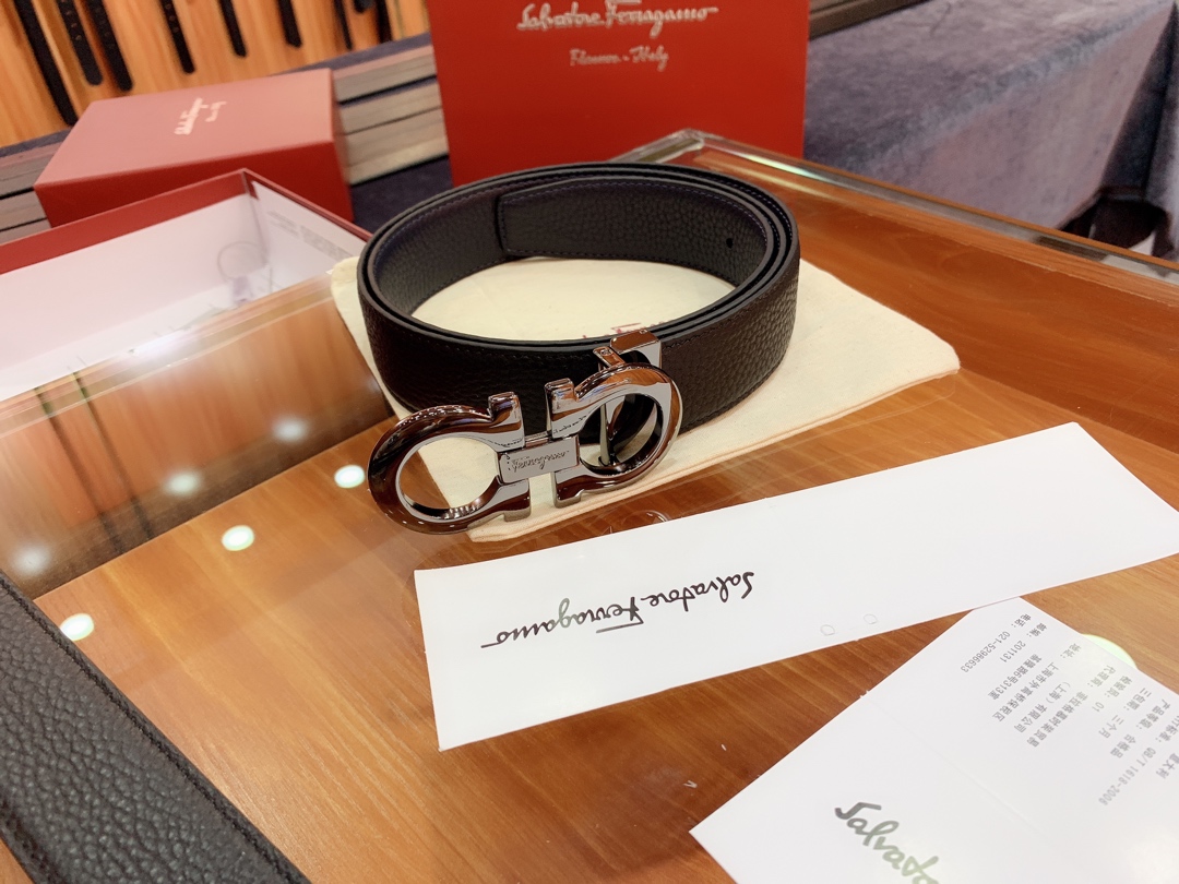 Salvatore Ferragamo Male Leather Belt Cow Leather M