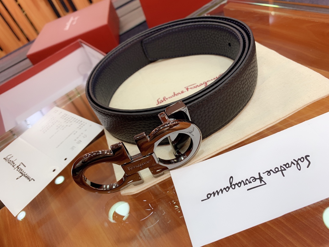 Salvatore Ferragamo Male Leather Belt Cow Leather M