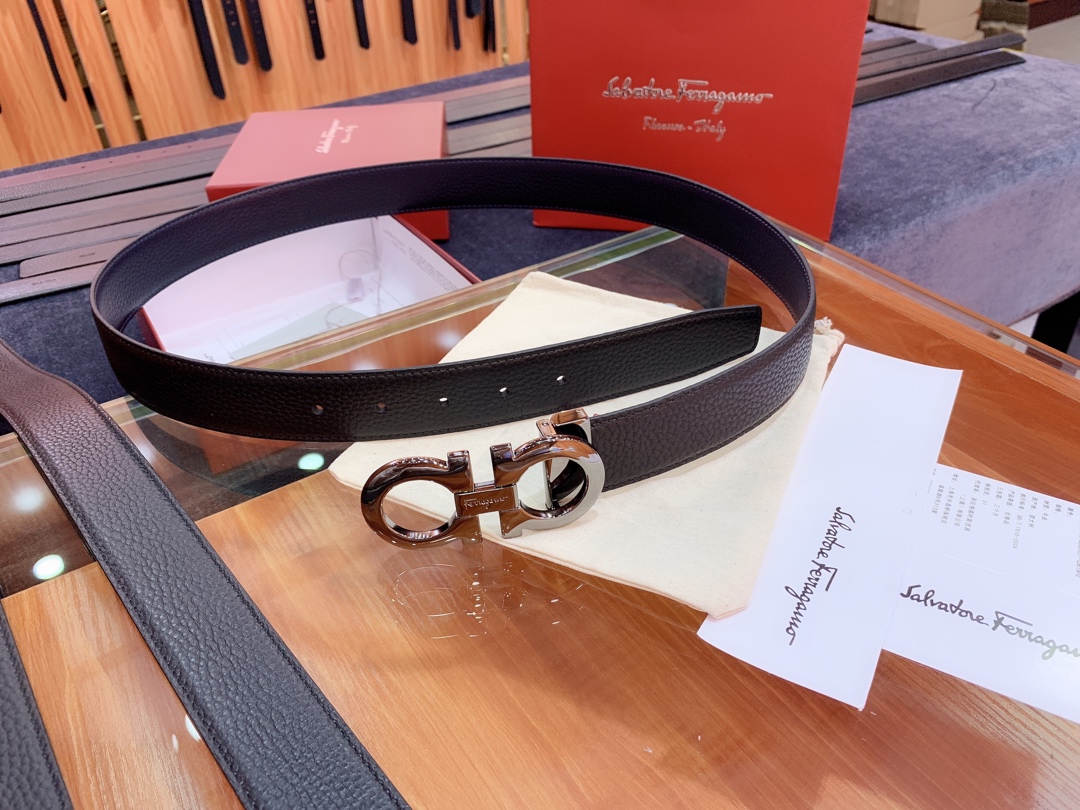 Salvatore Ferragamo Male Leather Belt Cow Leather M