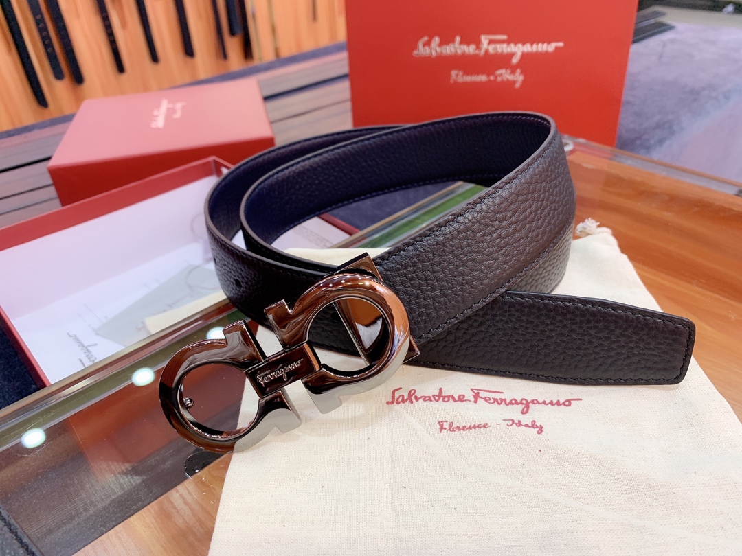 Salvatore Ferragamo Male Leather Belt Cow Leather M