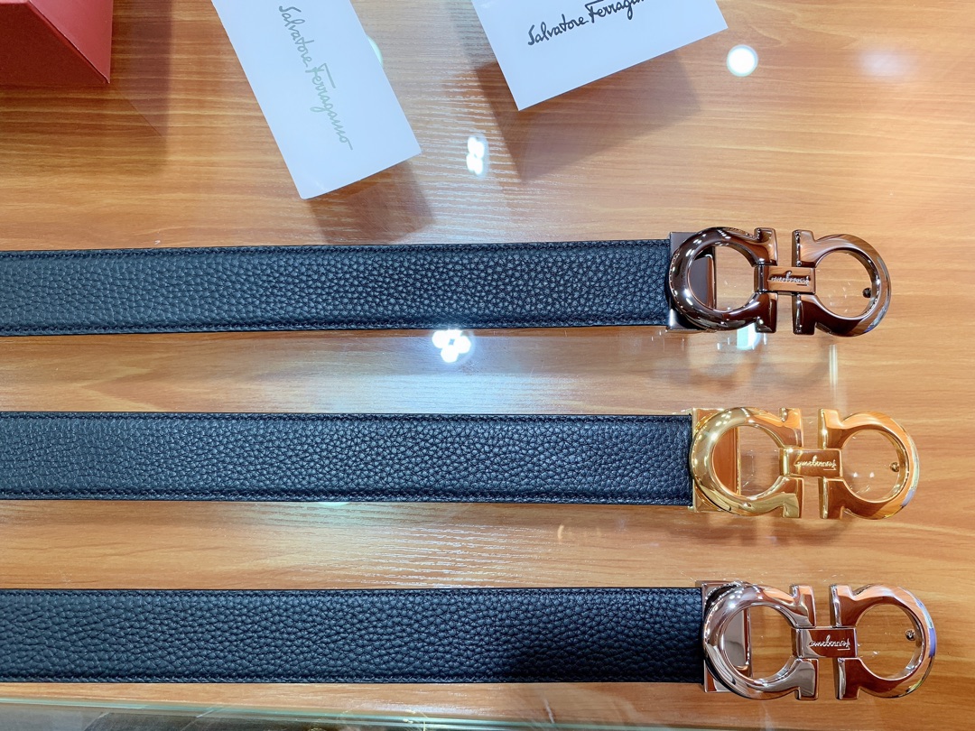 Salvatore Ferragamo Male Leather Belt Cow Leather M