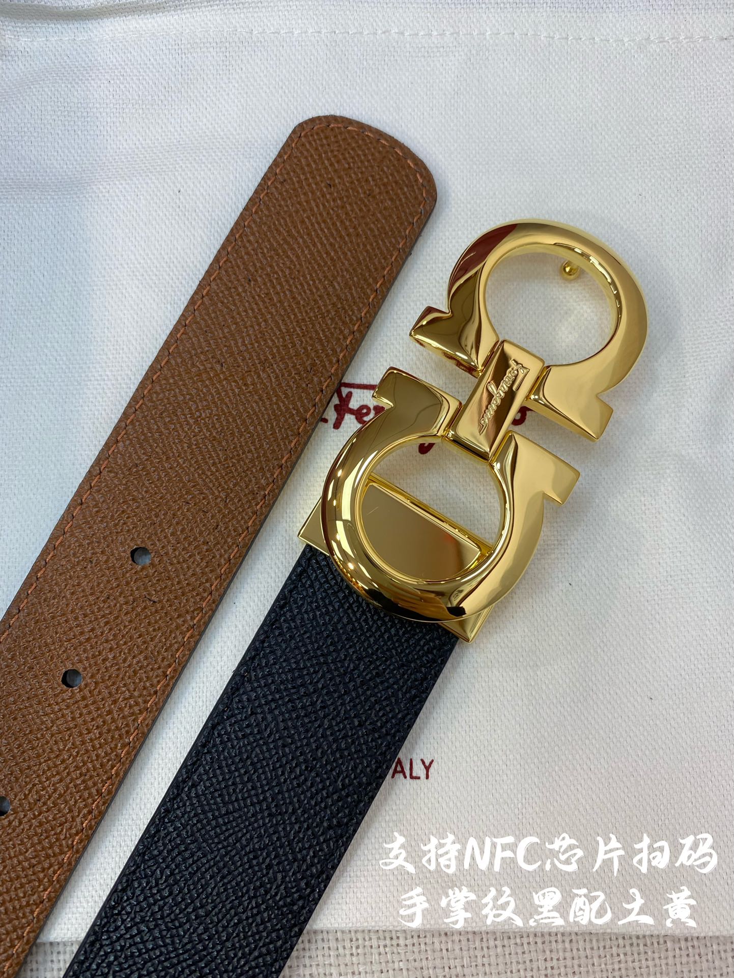 Salvatore Ferragamo Male Leather Belt Cow Leather M