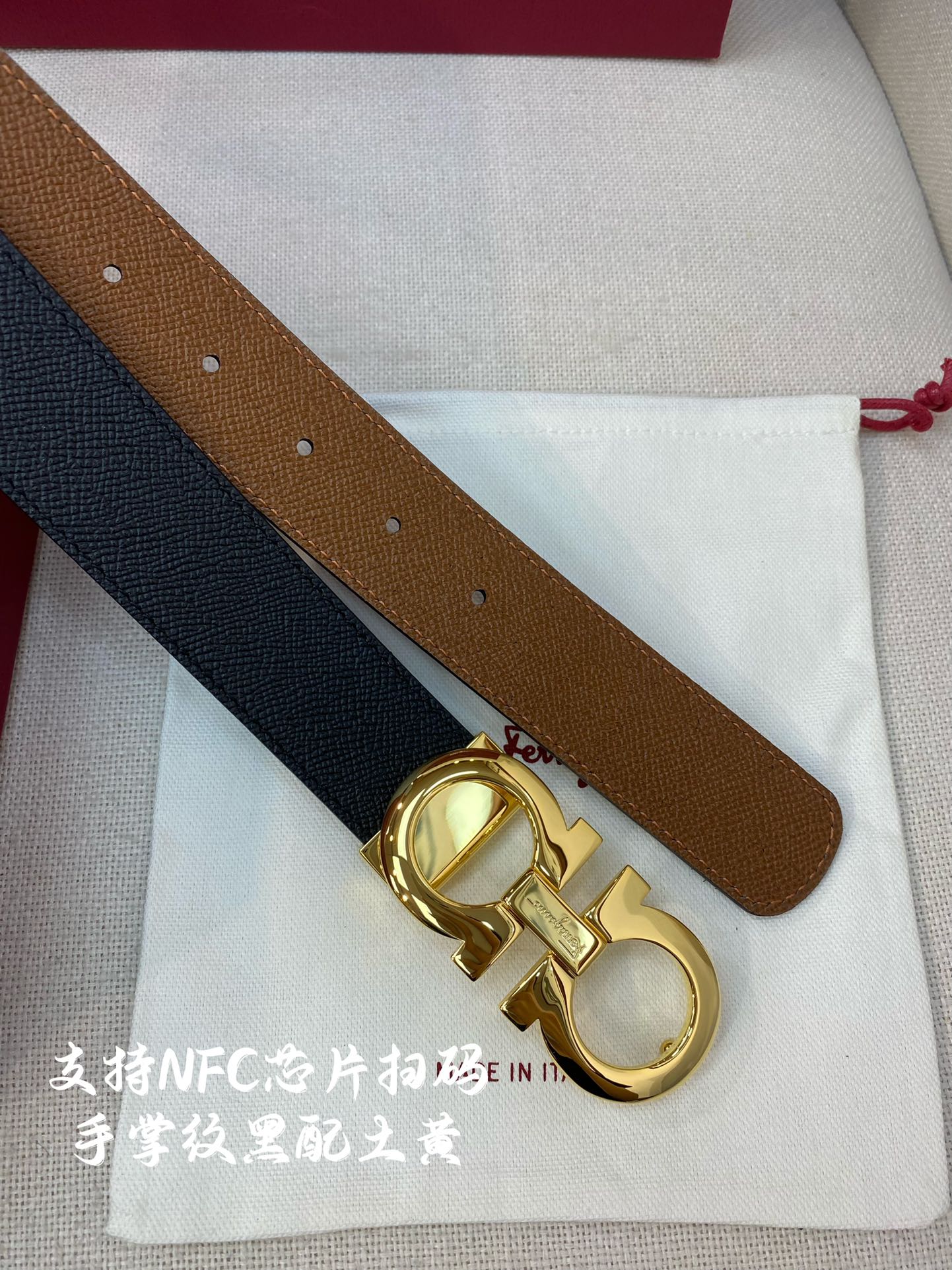 Salvatore Ferragamo Male Leather Belt Cow Leather M