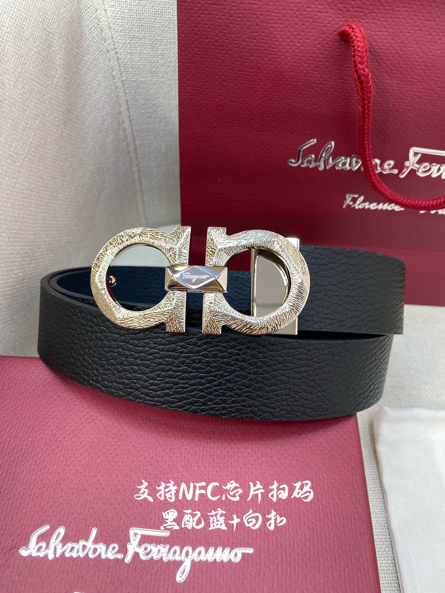 Salvatore Ferragamo Male Leather Belt Cow Leather M