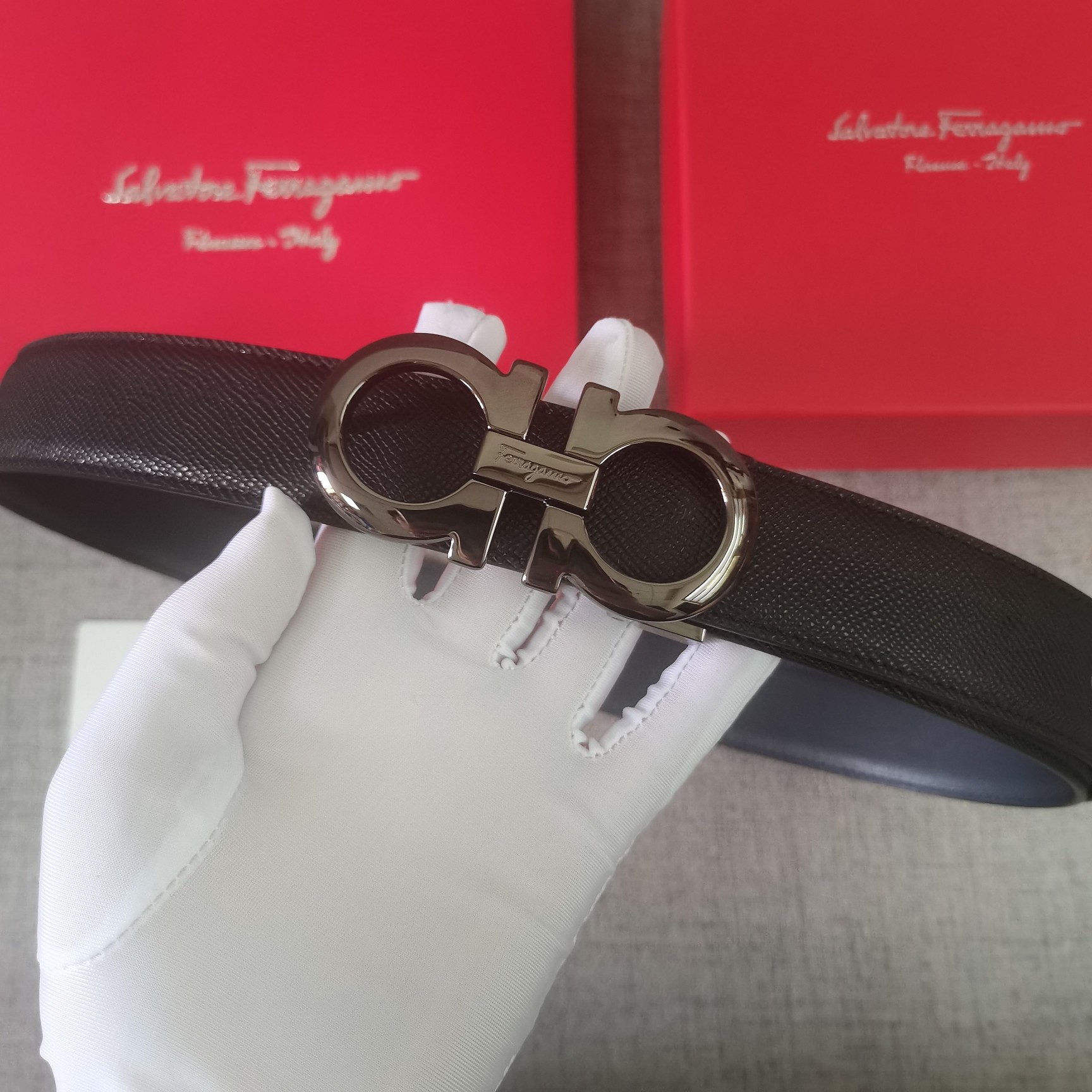 Salvatore Ferragamo Male Leather Belt Cow Leather M