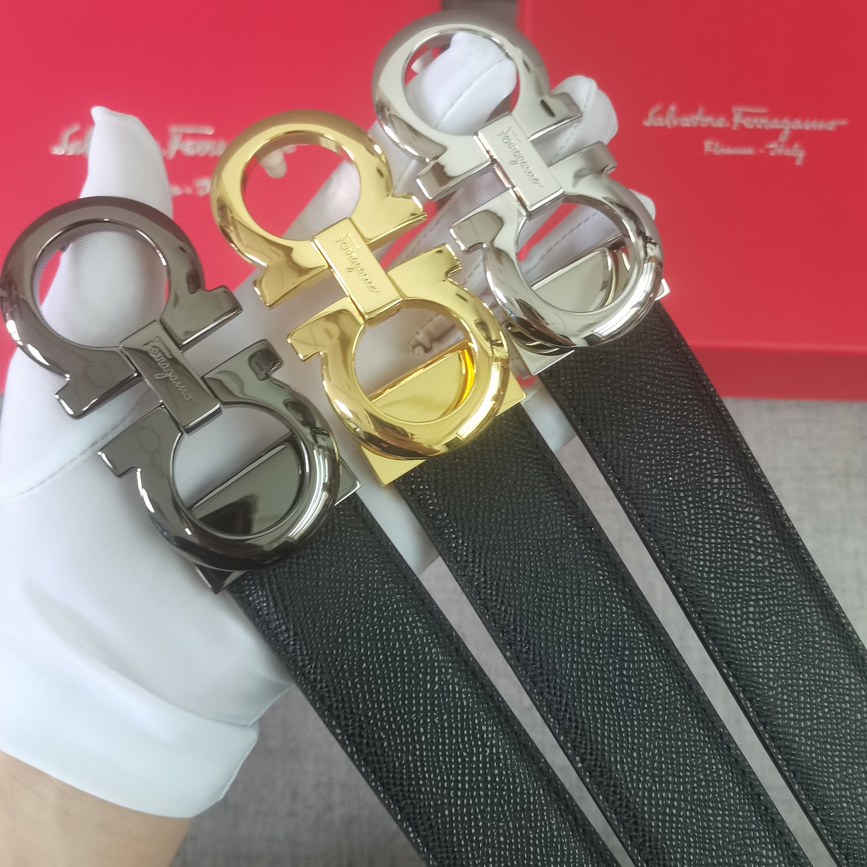 Salvatore Ferragamo Male Leather Belt Cow Leather M